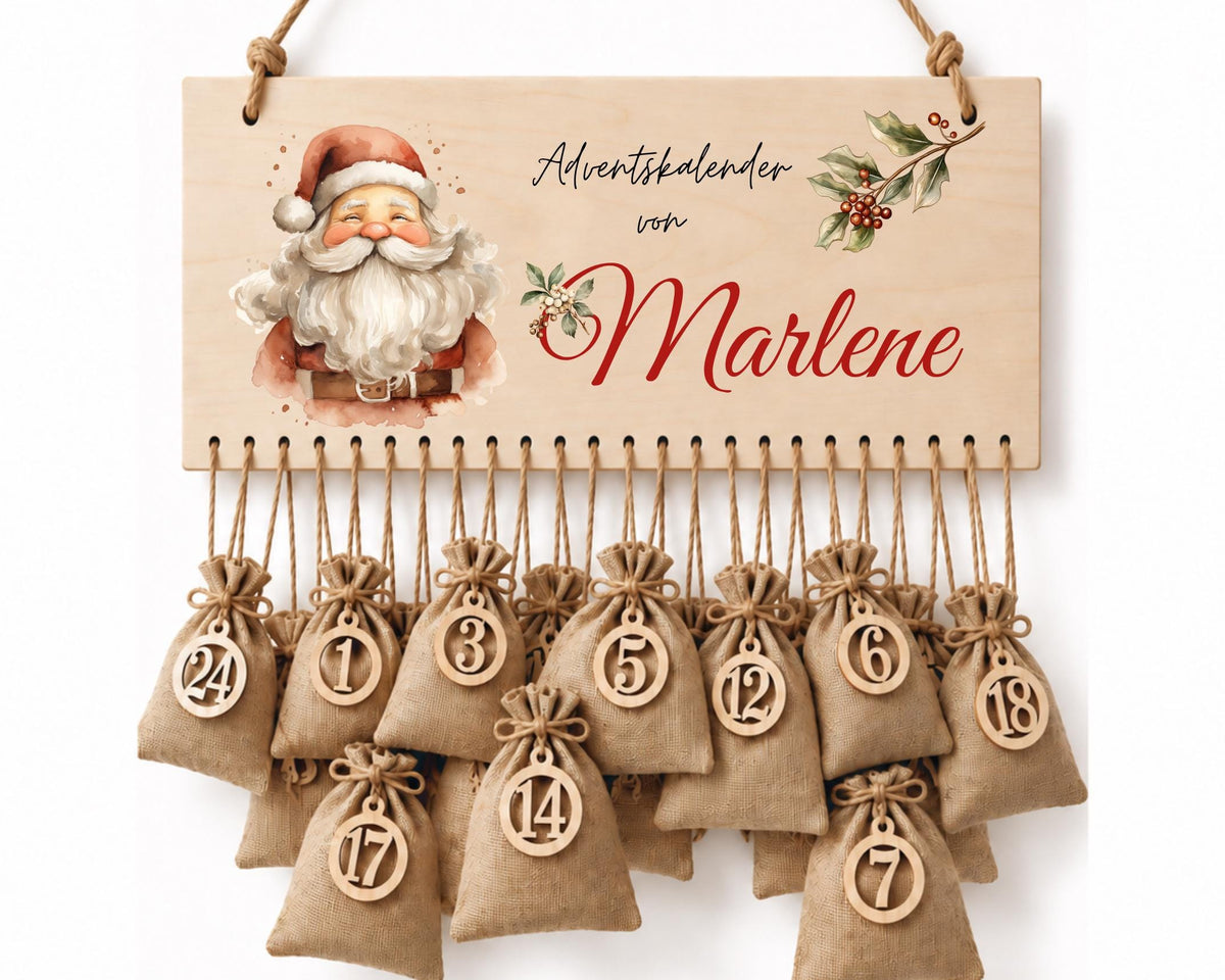 Personalisierbarer Adventskalender aus Holz – wiederverwendbar & liebevoll befüllbar