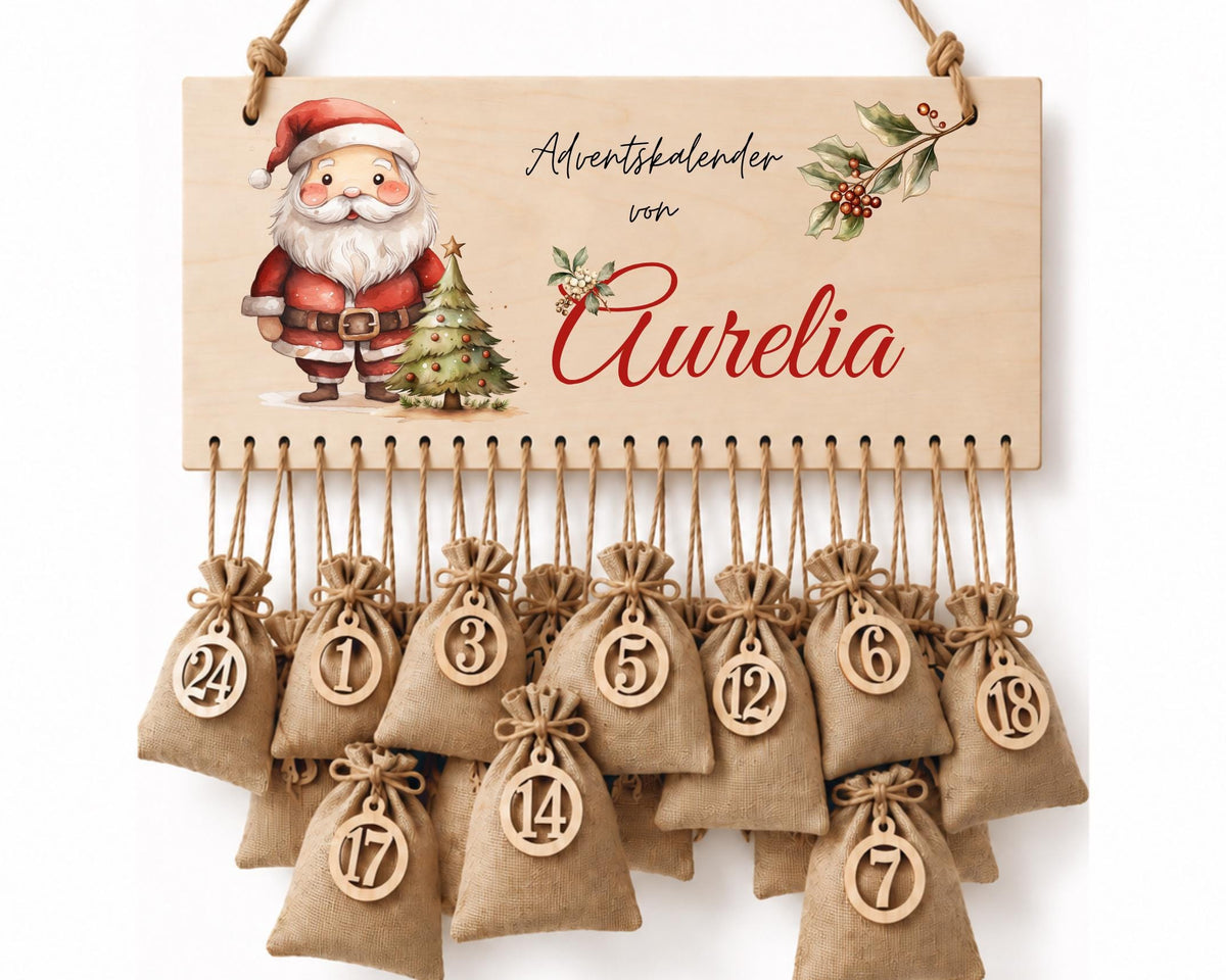 Personalisierbarer Adventskalender aus Holz – wiederverwendbar & liebevoll befüllbar