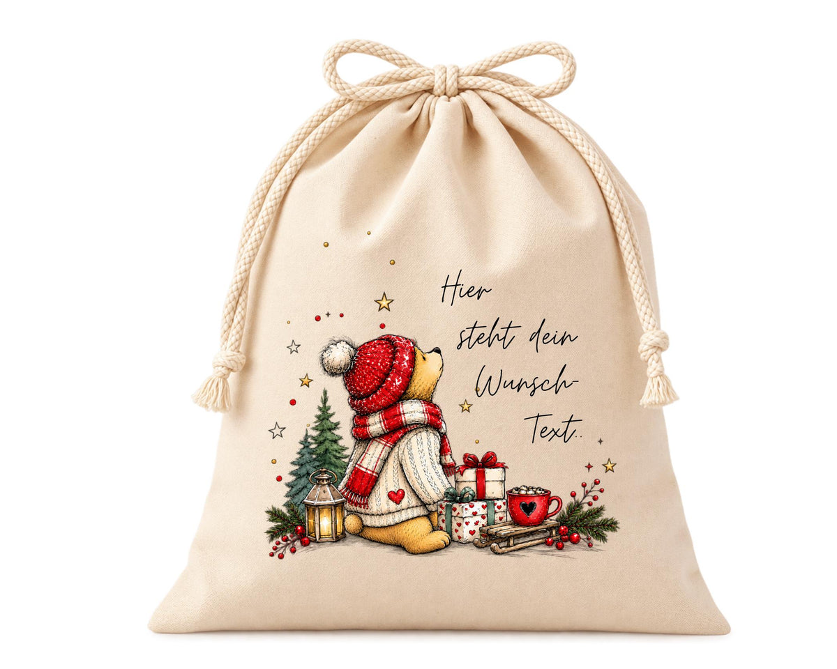 Personalisierter Geschenkbeutel mit Bärchen | liebevolle Verpackung für Überraschungen zum Nikolaus, Wichteln oder Weihnachten | in 3 Größen