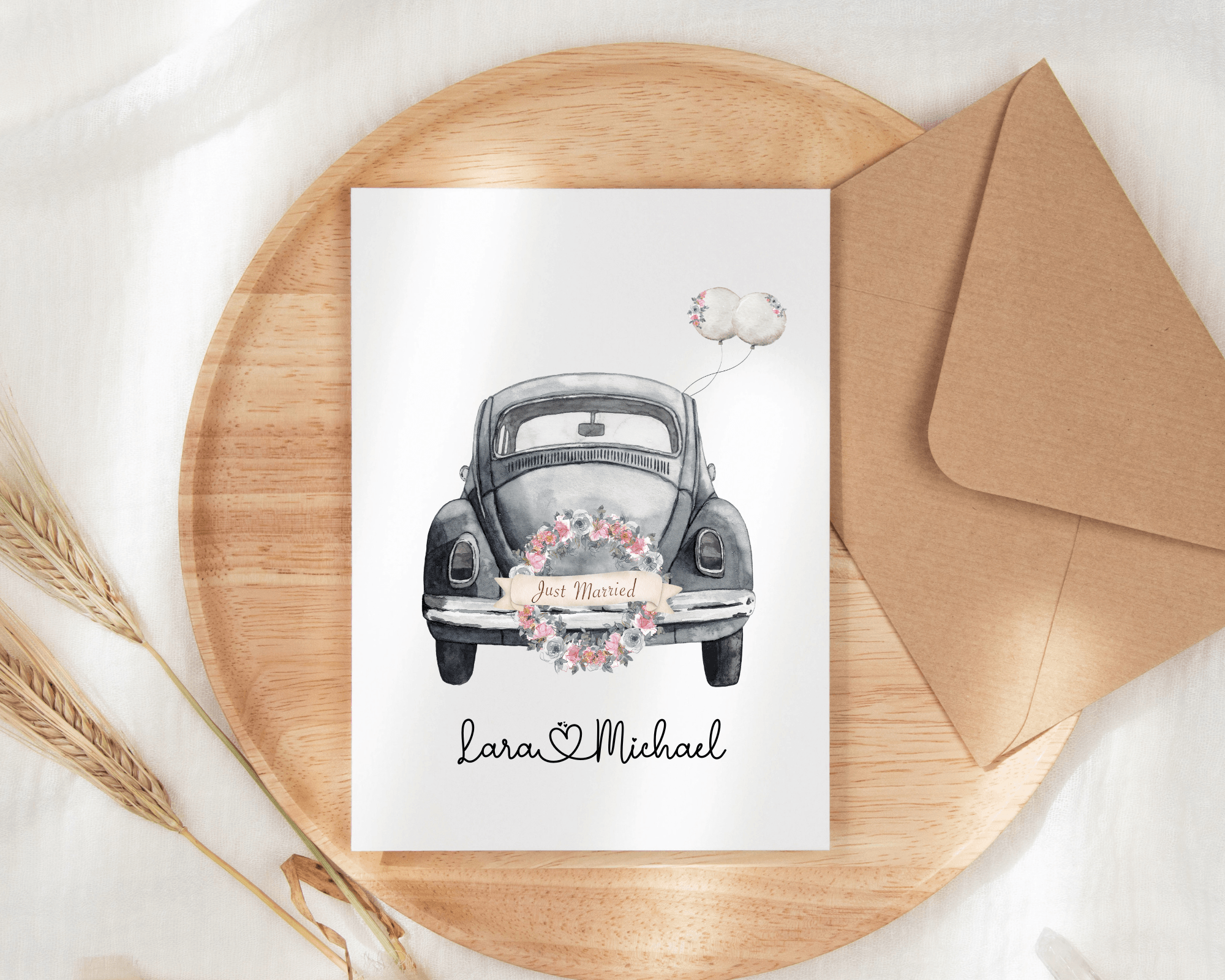 Karte | Hochzeit | personalisierte Klappkarte - Roo's Gift Shop