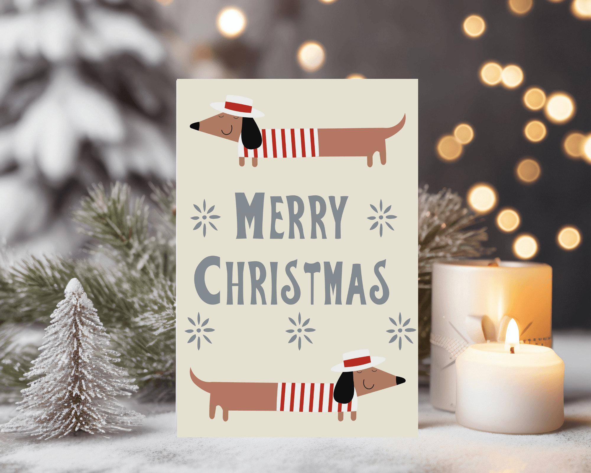 Karte Weihnachten | Dackel oder Hirsch | Frohe Geweihnachten - Roo's Gift Shop