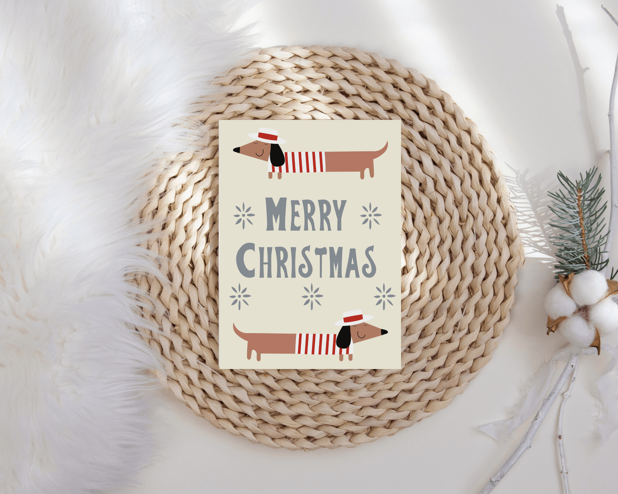 Karte Weihnachten | Dackel oder Hirsch | Frohe Geweihnachten - Roo's Gift Shop