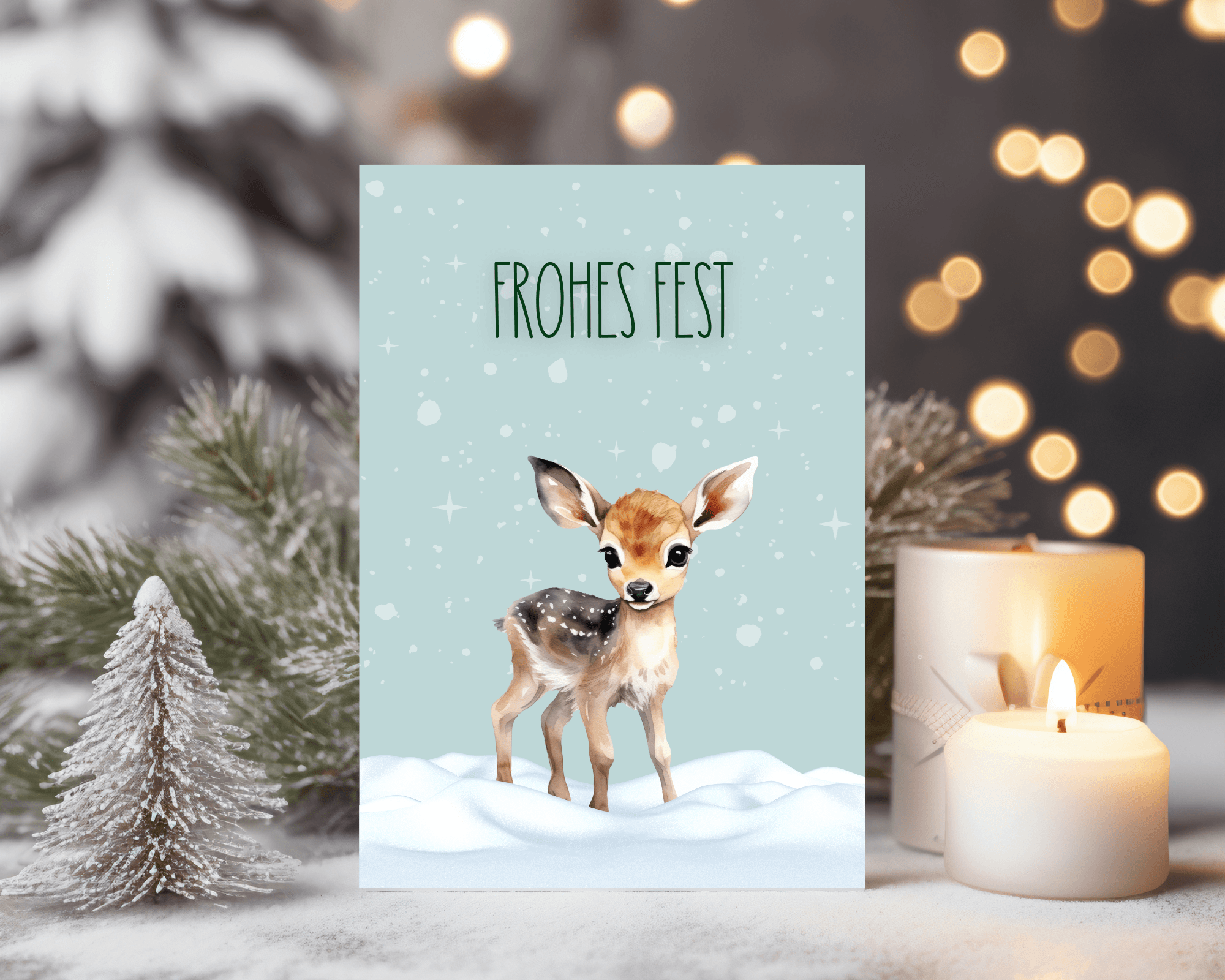Karte Weihnachten | Reh oder Fuchs | Frohes Fest - Roo's Gift Shop