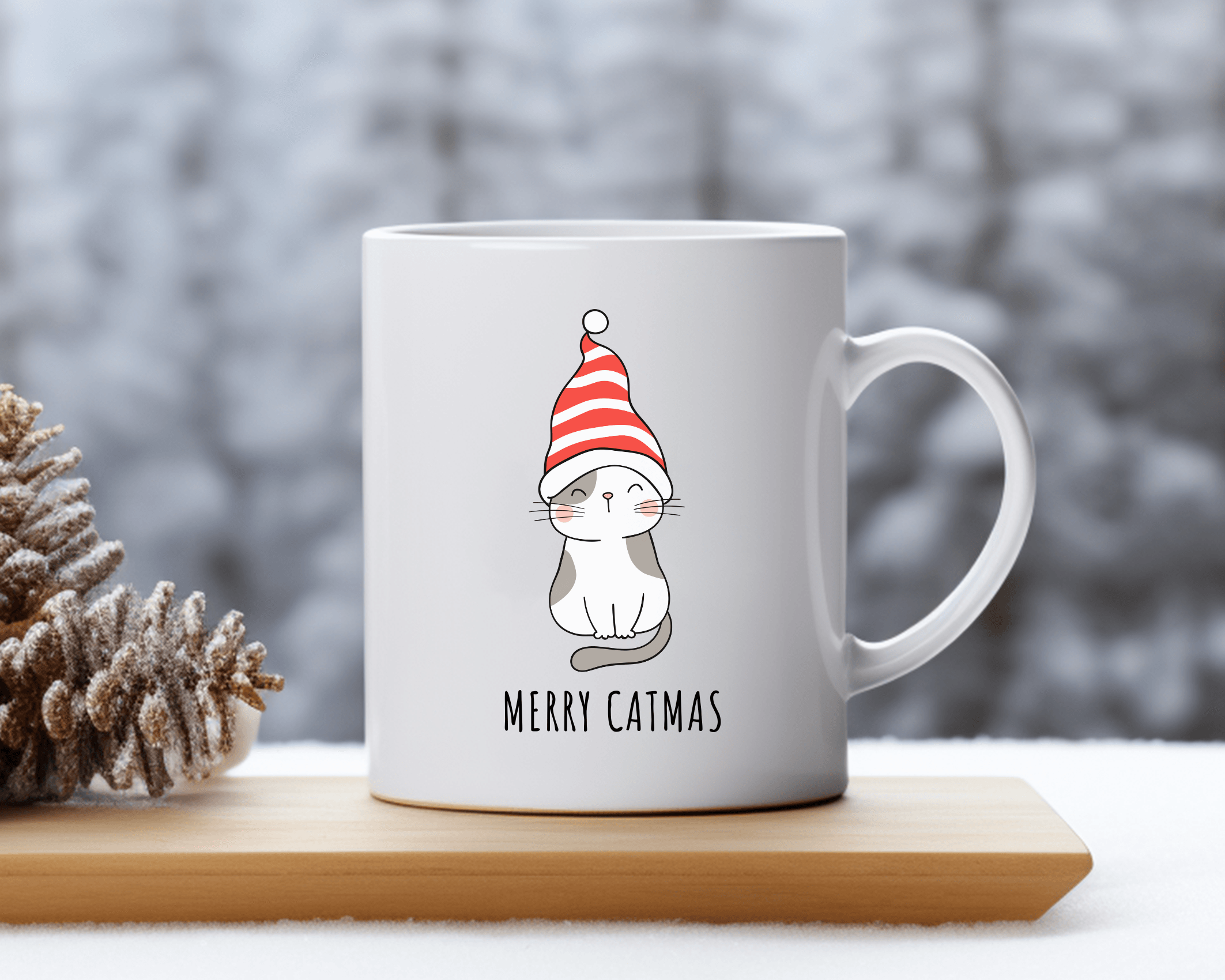 Keramiktasse | Weihnachtsmotiv Katzen | Merry Catmas - Roo's Gift Shop