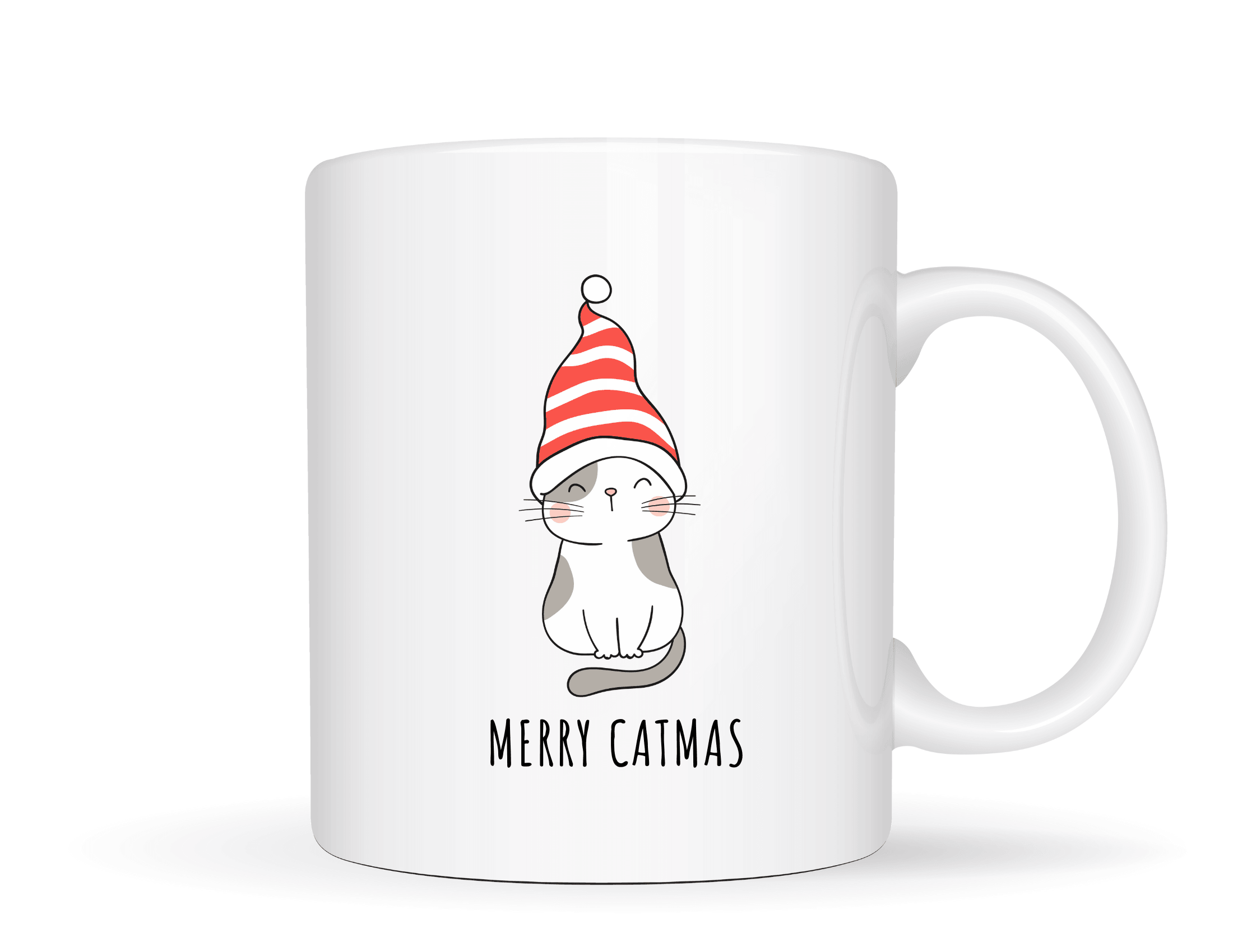 Keramiktasse | Weihnachtsmotiv Katzen | Merry Catmas - Roo's Gift Shop