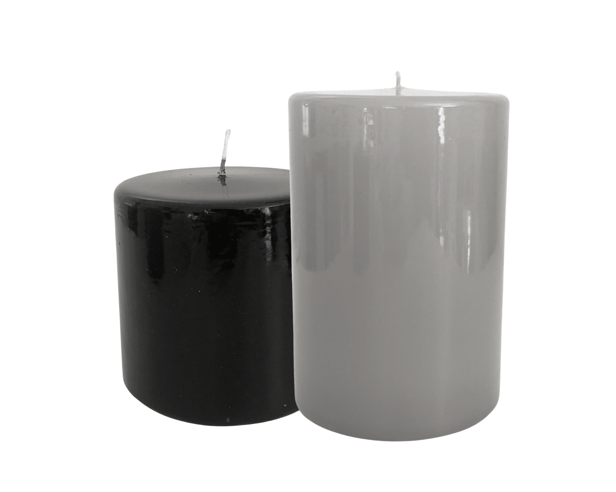 Kerzen | Stumpen | grau und schwarz - Roo's Gift Shop