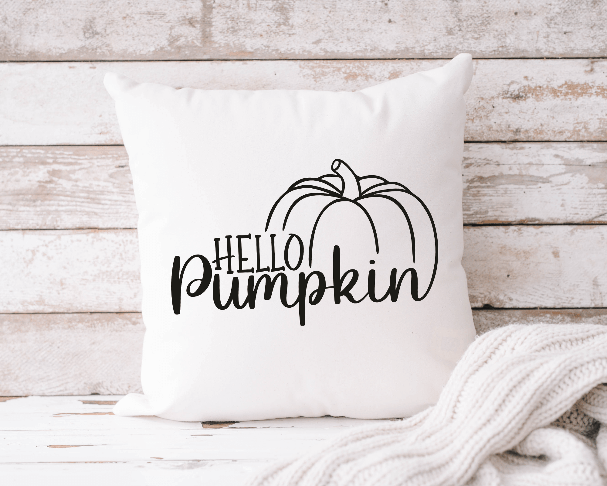 Kissen | Hello Pumpkin | Schriftzug | 40 x 40 cm - Roo's Gift Shop