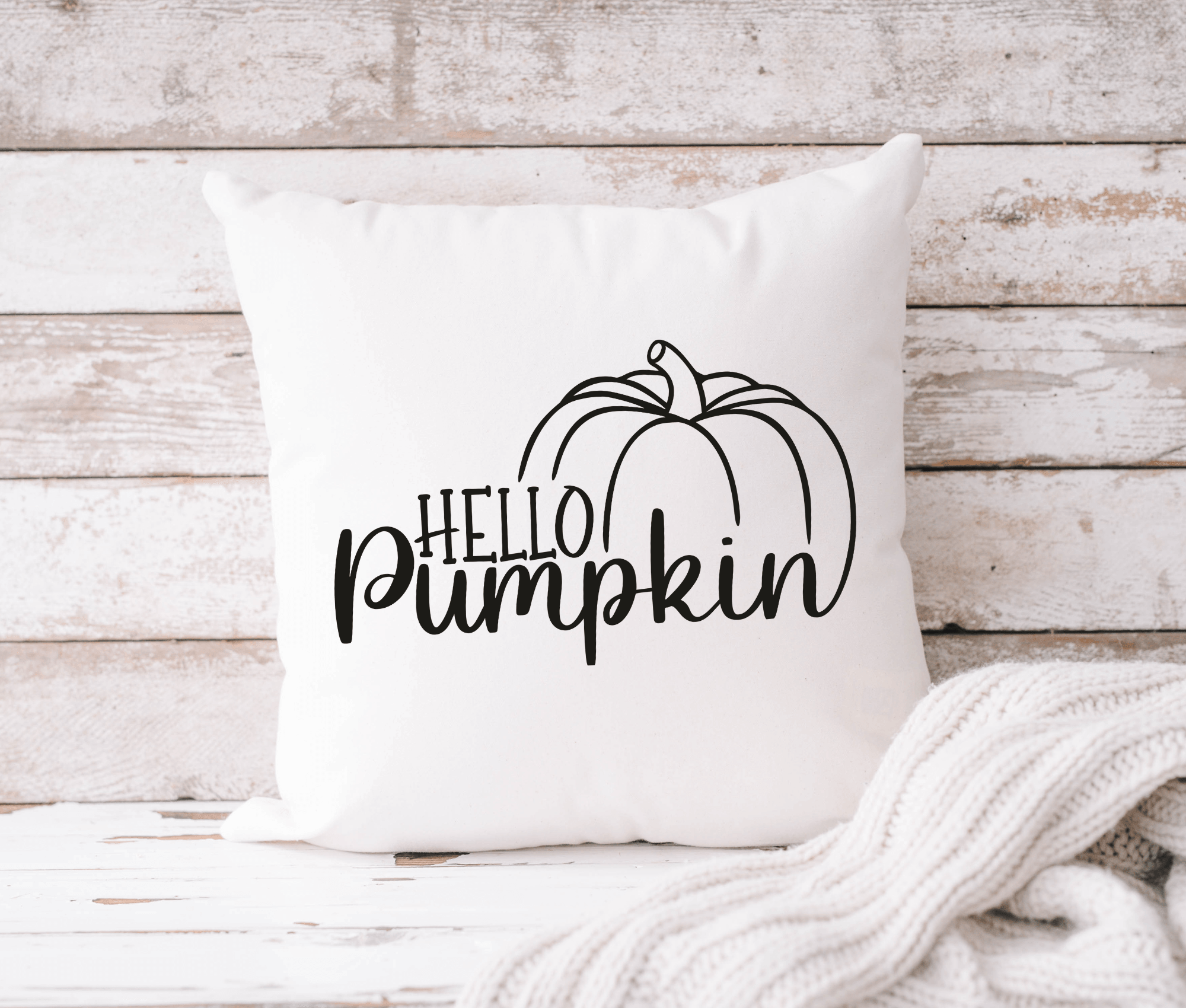 Kissen | Hello Pumpkin | Schriftzug | 40 x 40 cm - Roo's Gift Shop