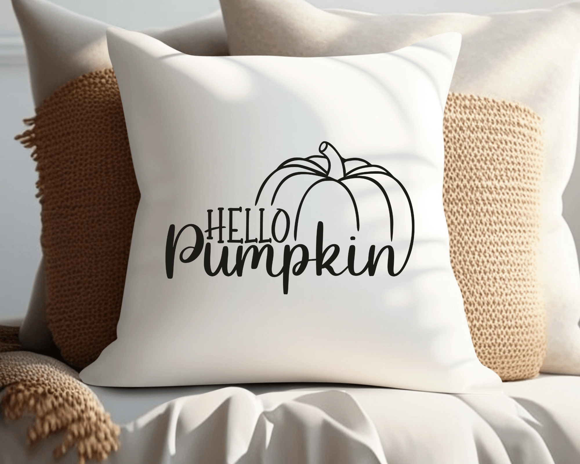Kissen | Hello Pumpkin | Schriftzug | 40 x 40 cm - Roo's Gift Shop