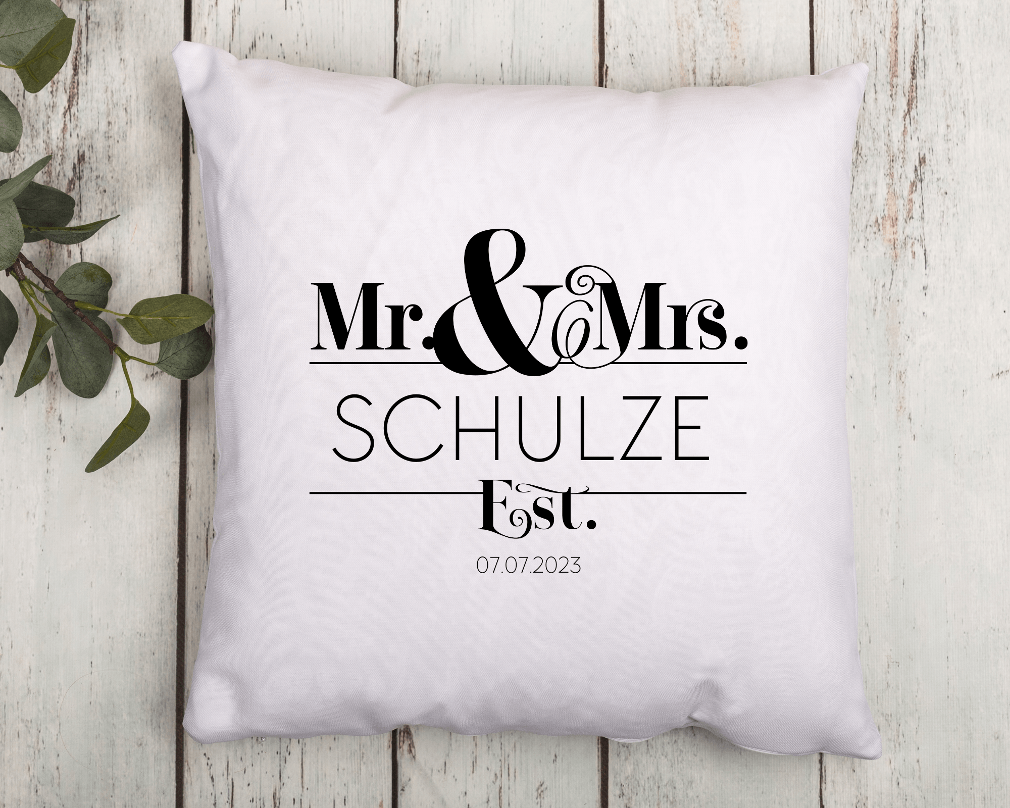 Kissen | Mr. & Mrs. | personalisiert | 40 x 40 cm - Roo's Gift Shop
