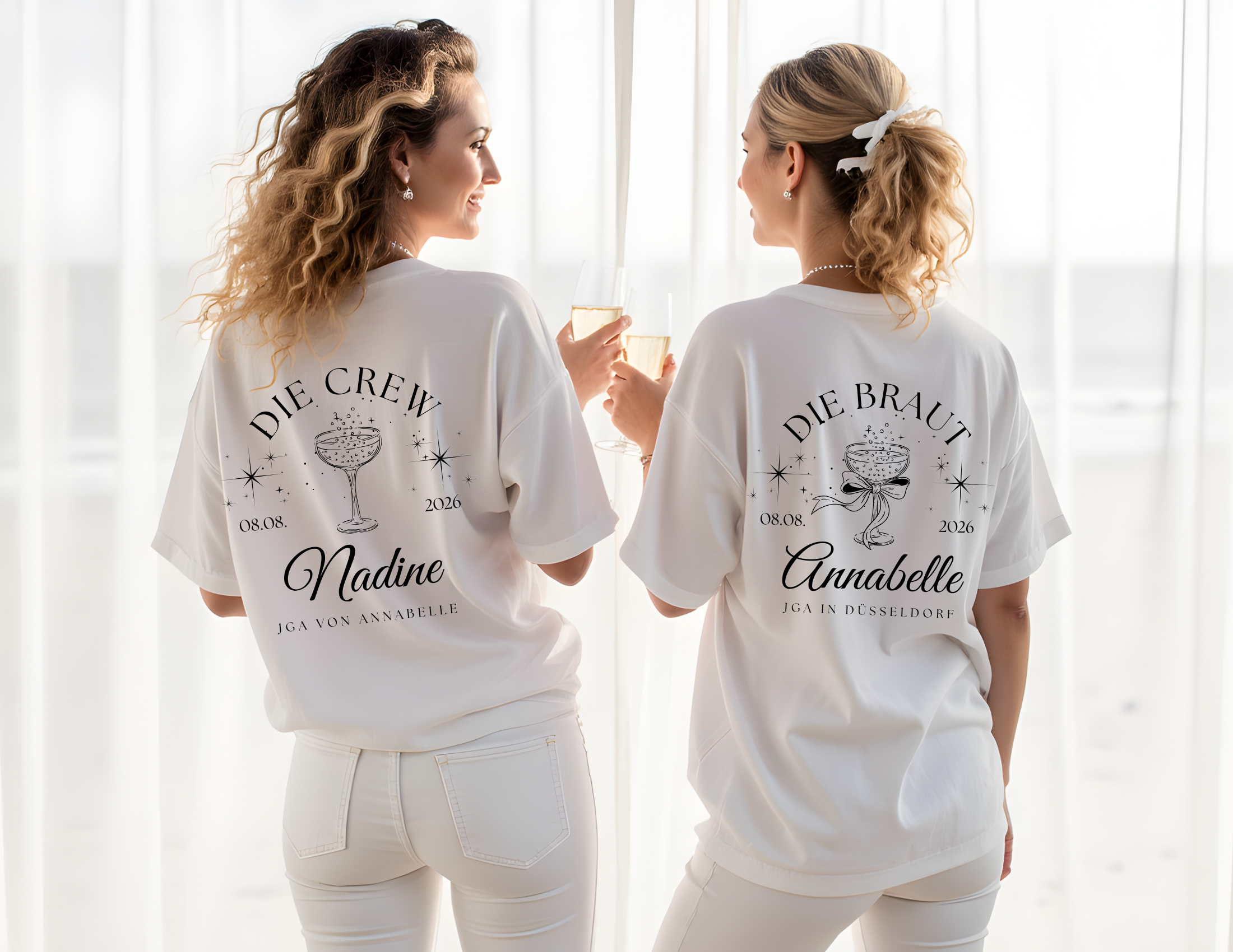 Braut T-Shirt - personalisiert für den JGA – mit Namen, Datum & Ort Roo's Gift Shop