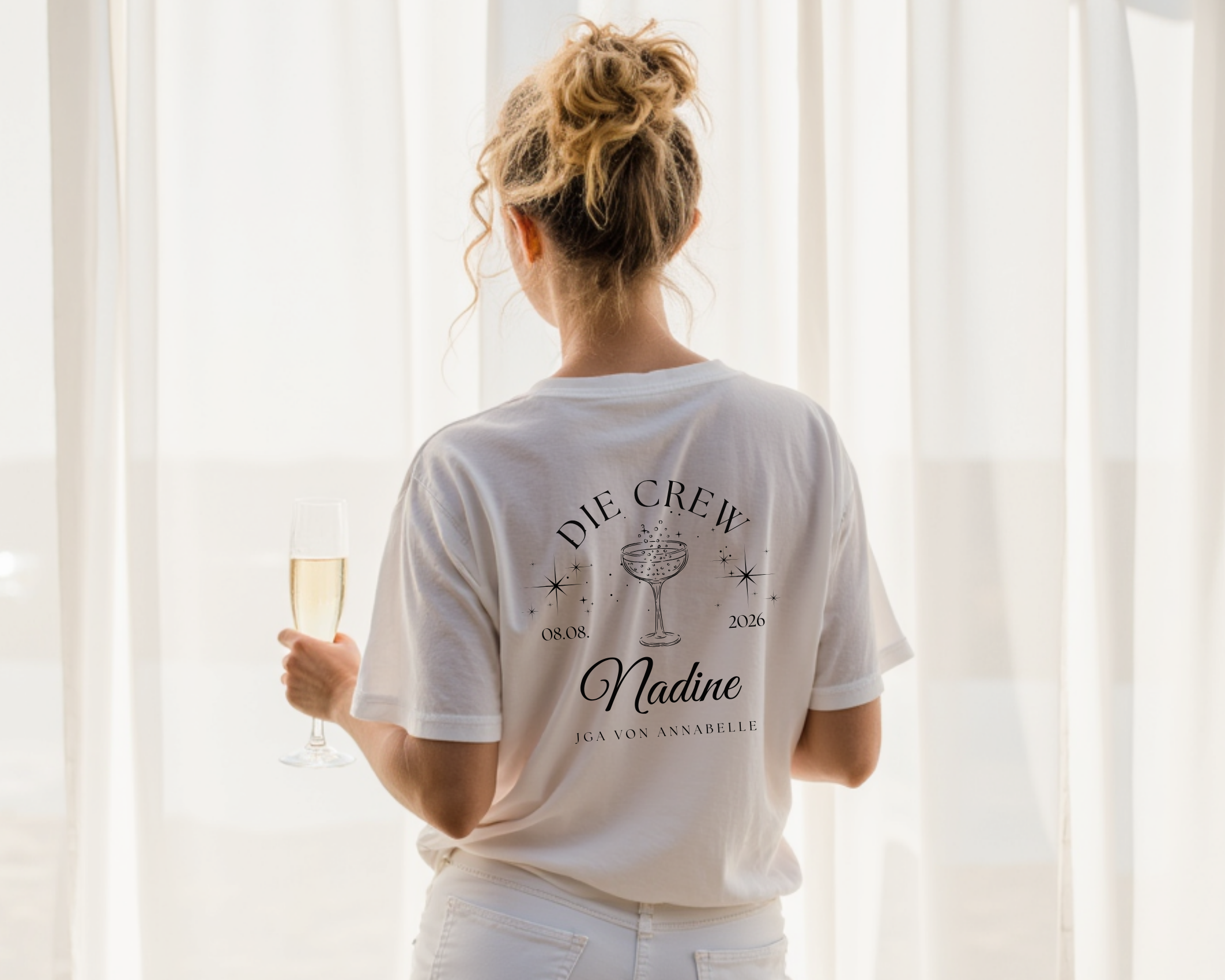 Braut T-Shirt - personalisiert für den JGA – mit Namen, Datum & Ort Roo's Gift Shop