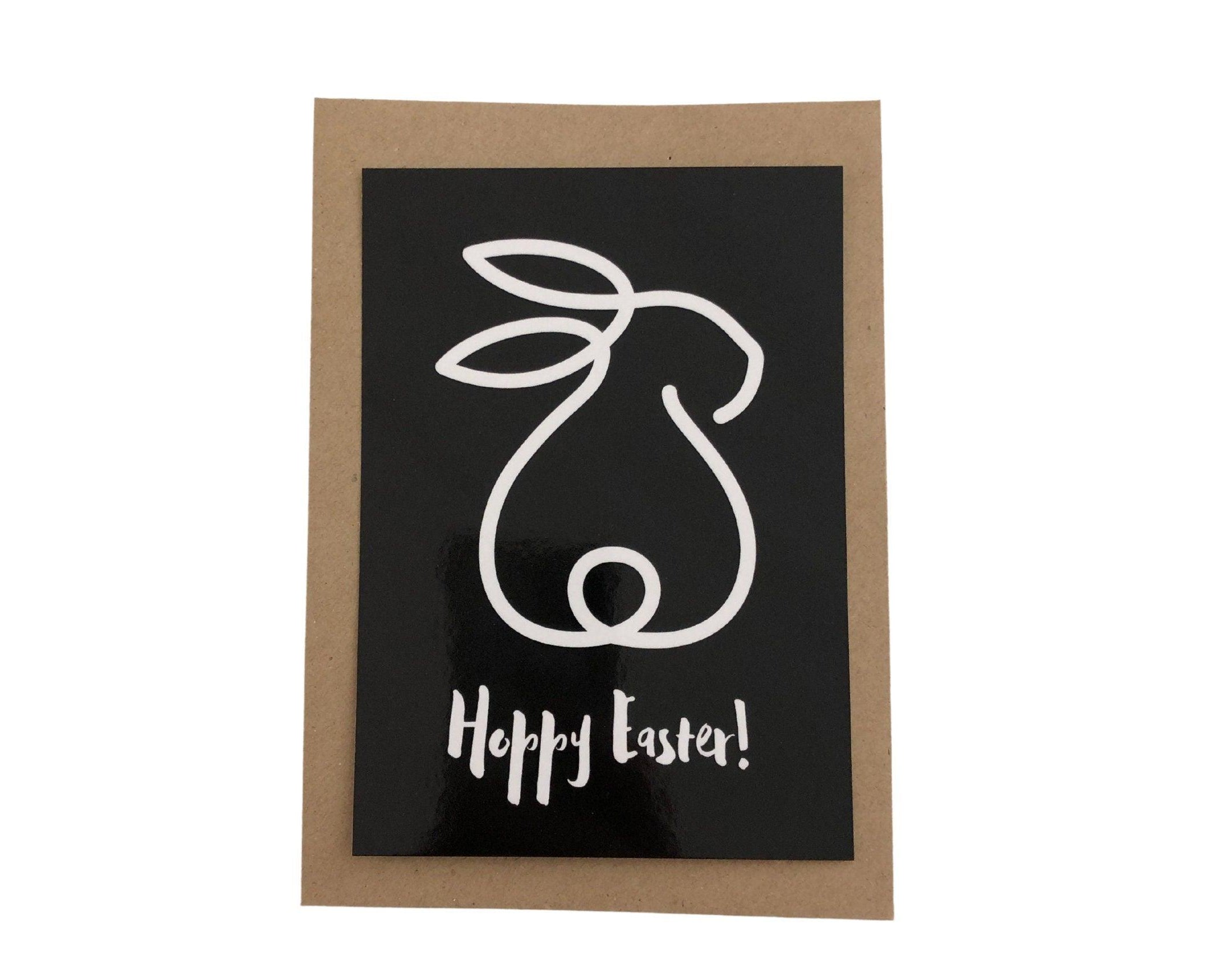 Oster Karten | Ostergruß | Grußkarte Hase | A6 | Umschlag Kraftpapier | einzeln oder im Set - Roo's Gift Shop