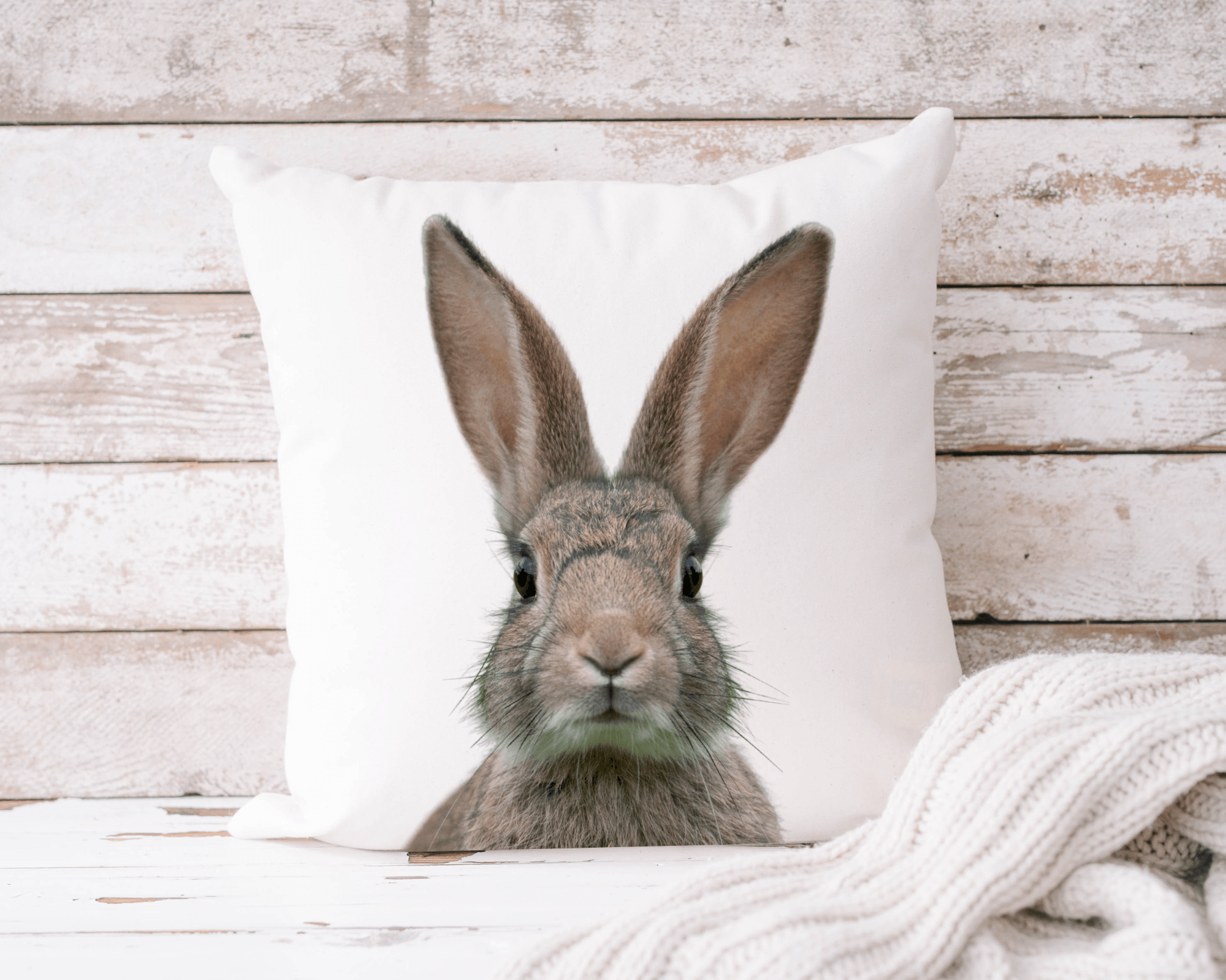 Osterkissen Osterhase | Baumwollkissen in 40x40 cm mit Füllung - Roo's Gift Shop