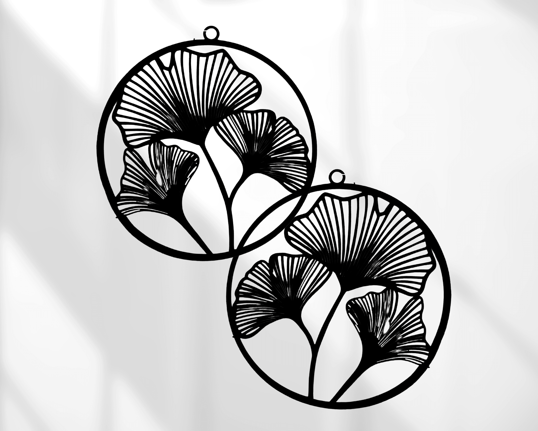 Papieranhänger | Ginko | 2 Stück | schwarz - Roo's Gift Shop