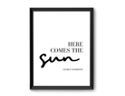 Poster mit Songtext | Here comes the sun | George Harrison | Digitalprint Rahmen - Roo's Gift Shop