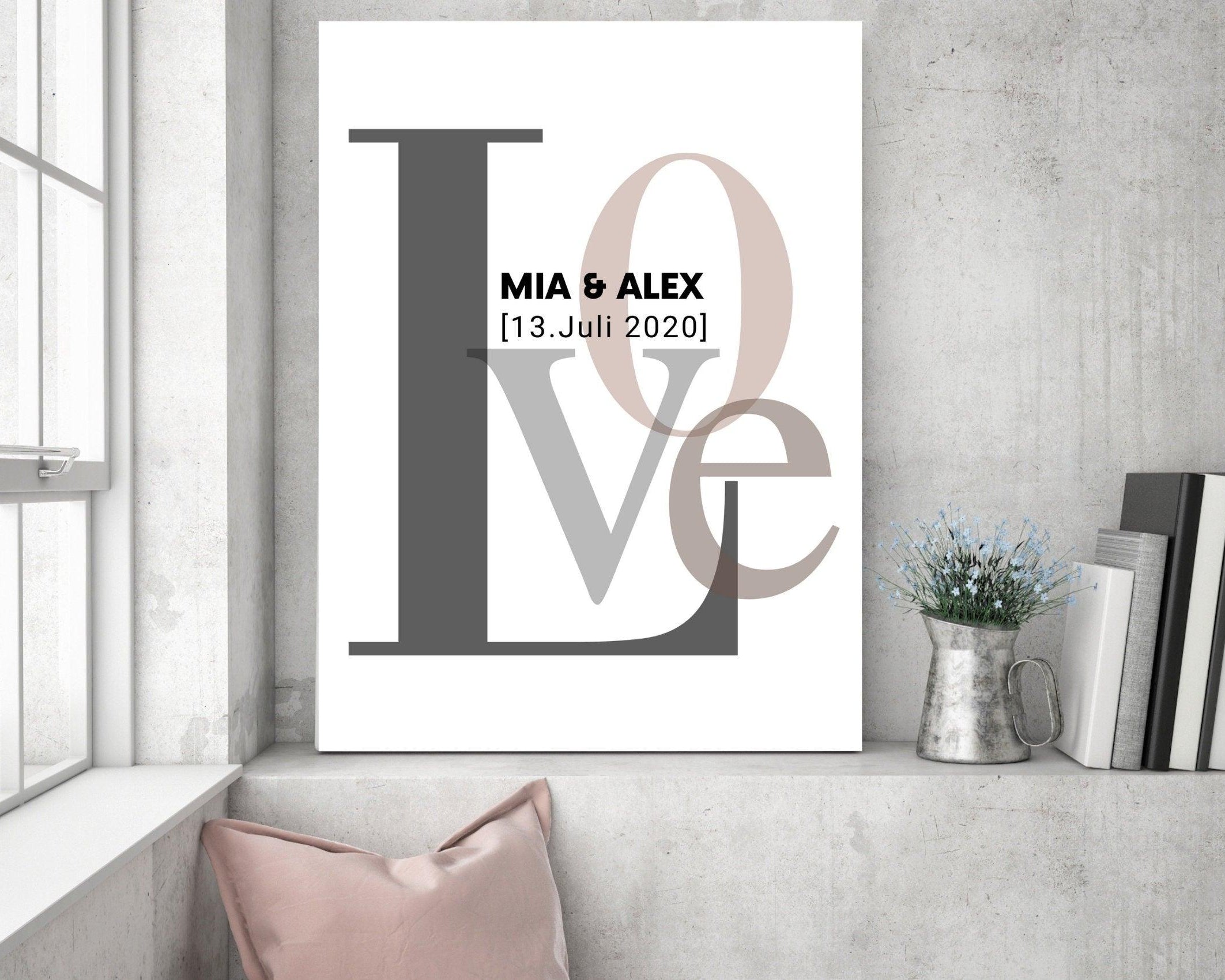 Poster | Hochzeit | personalisiertes Geschenk | LOVE - Roo's Gift Shop