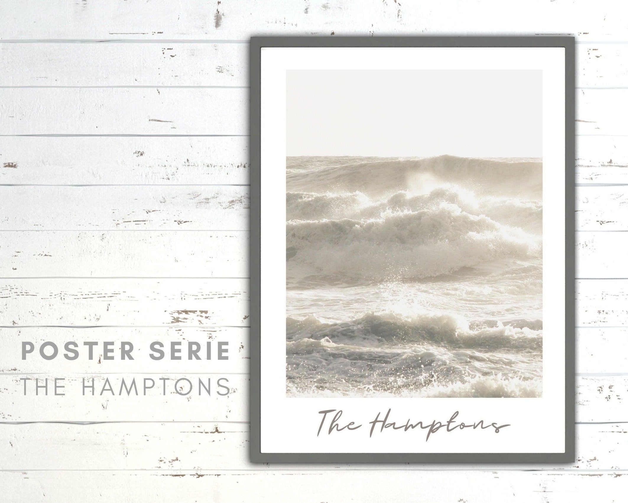 Poster | The Hamptons | Brandung | Meer - Roo's Gift Shop
