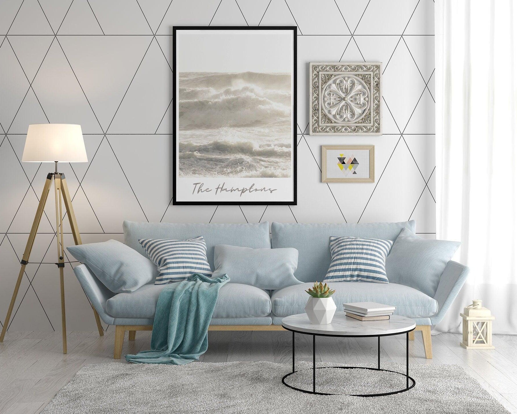 Poster | The Hamptons | Brandung | Meer - Roo's Gift Shop