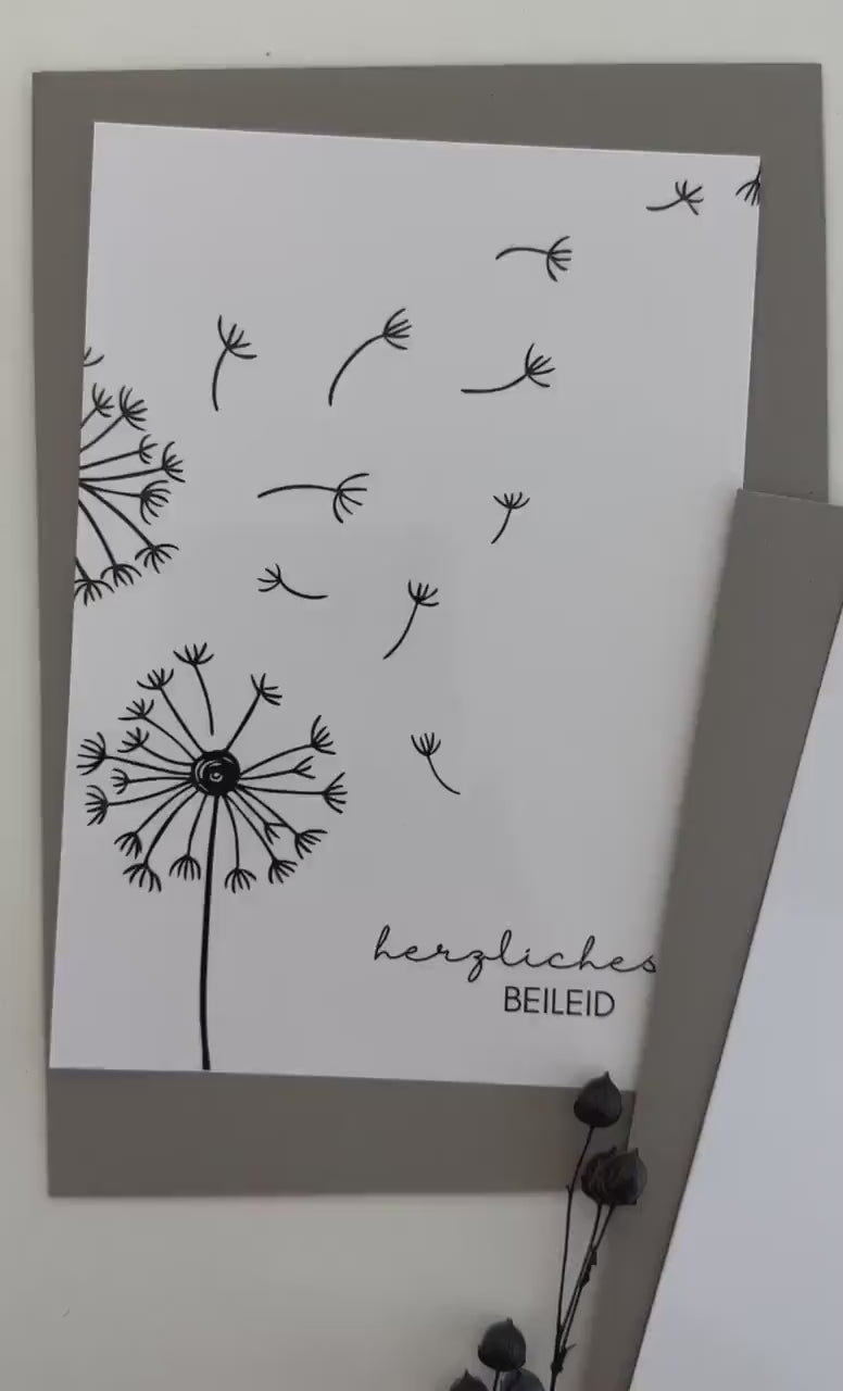 Trauerkarten Set 2 Stück | modern | Kondolenzkarten | neutral | Umschlag grau