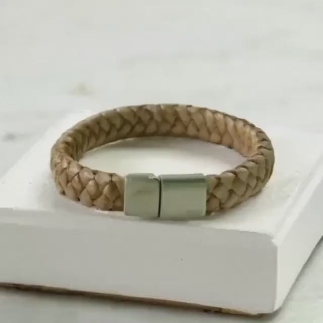 Braunes geflochtenes Lederarmband für Männer | Herrenarmband | Geschenk Vatertag