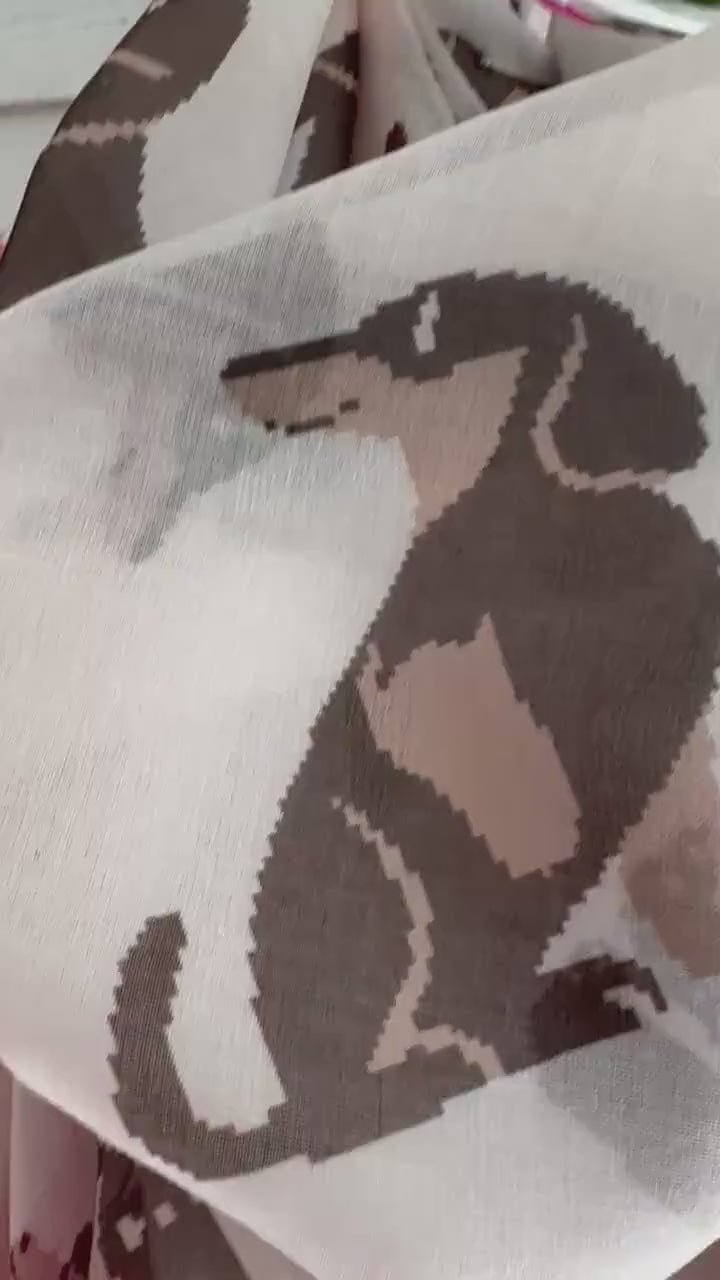 Tuch Dog Love  mit Dackel | Viskosetuch | leichtes Sommertuch | Pink orange