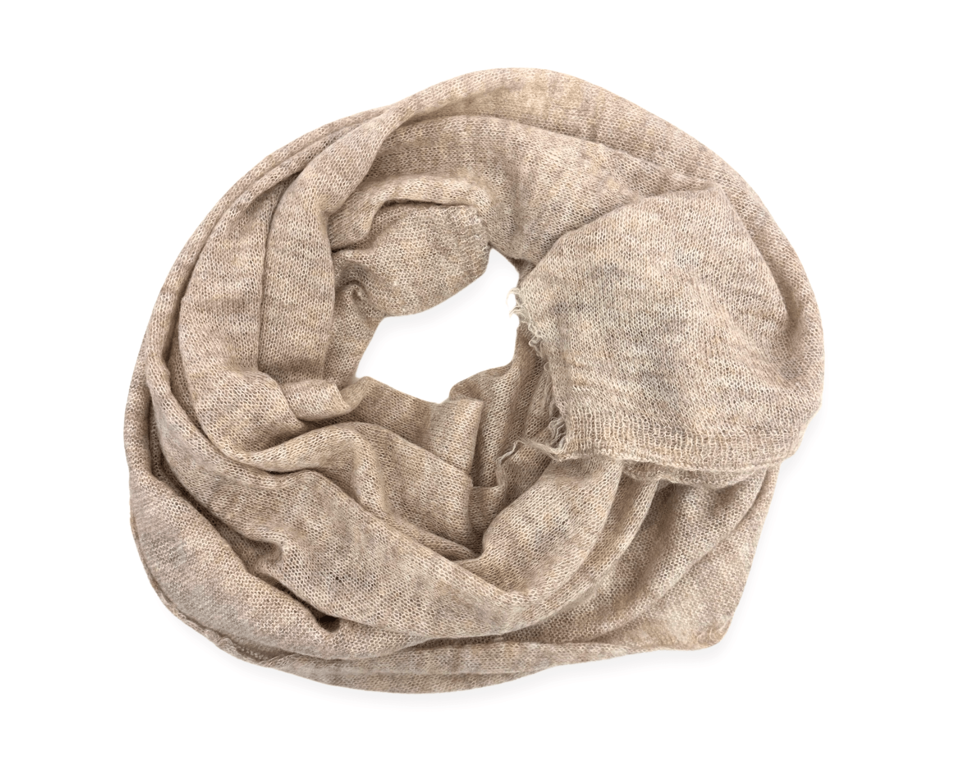 Schal gestrickt | Mohair & Cashmere | beige | 230 x 100 cm - Roo's Gift Shop