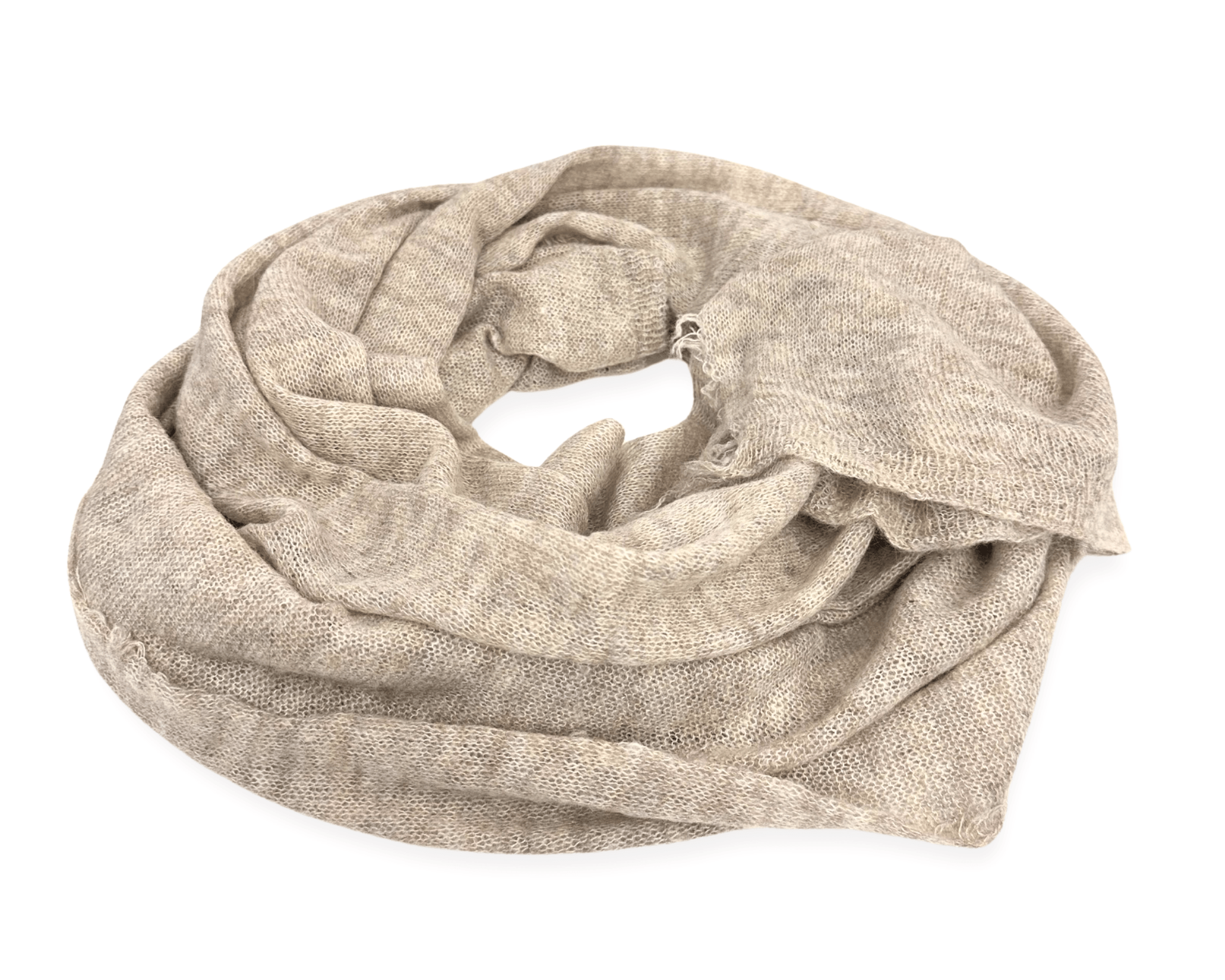 Schal gestrickt | Mohair & Cashmere | beige | 230 x 100 cm - Roo's Gift Shop