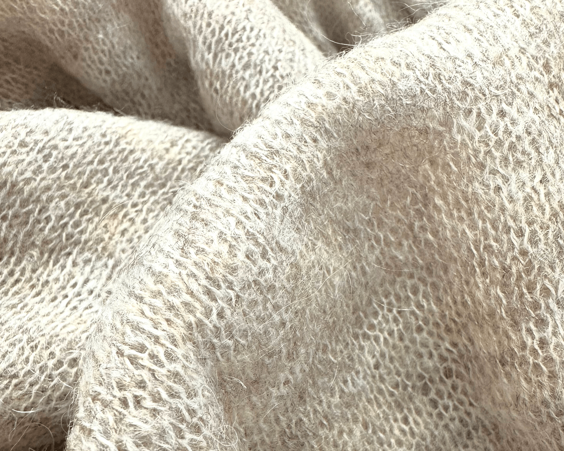 Schal gestrickt | Mohair & Cashmere | beige | 230 x 100 cm - Roo's Gift Shop