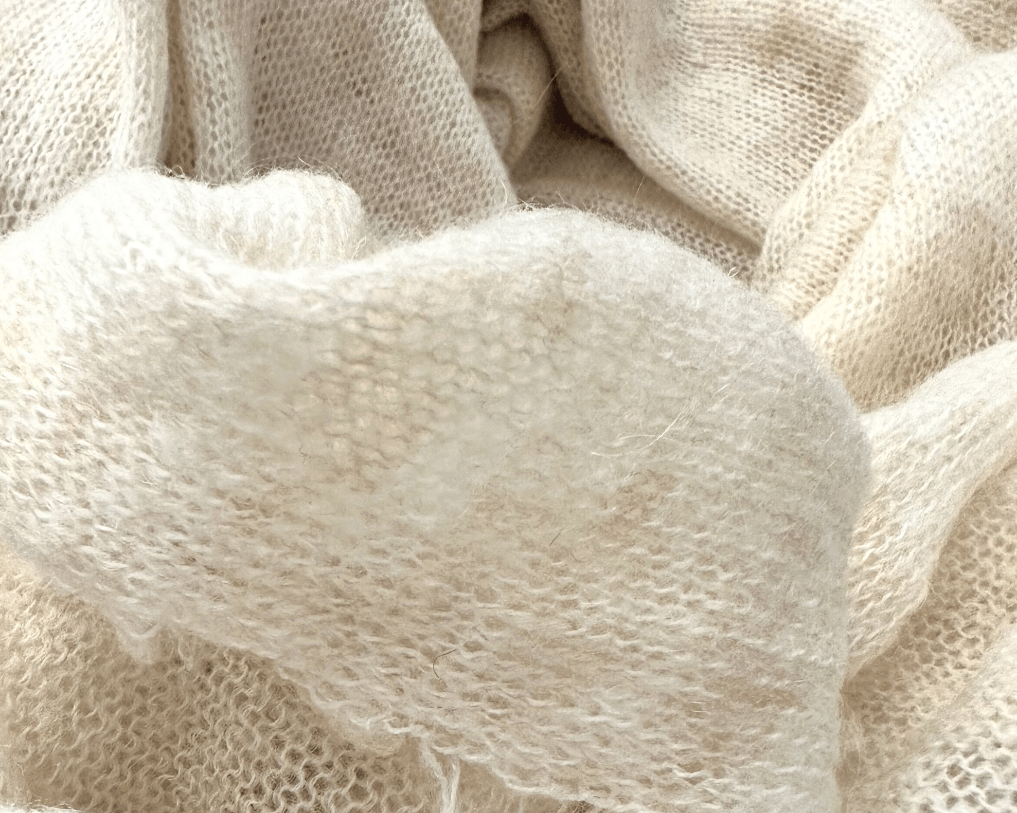 Schal gestrickt | Mohair & Cashmere | beige | 230 x 100 cm - Roo's Gift Shop