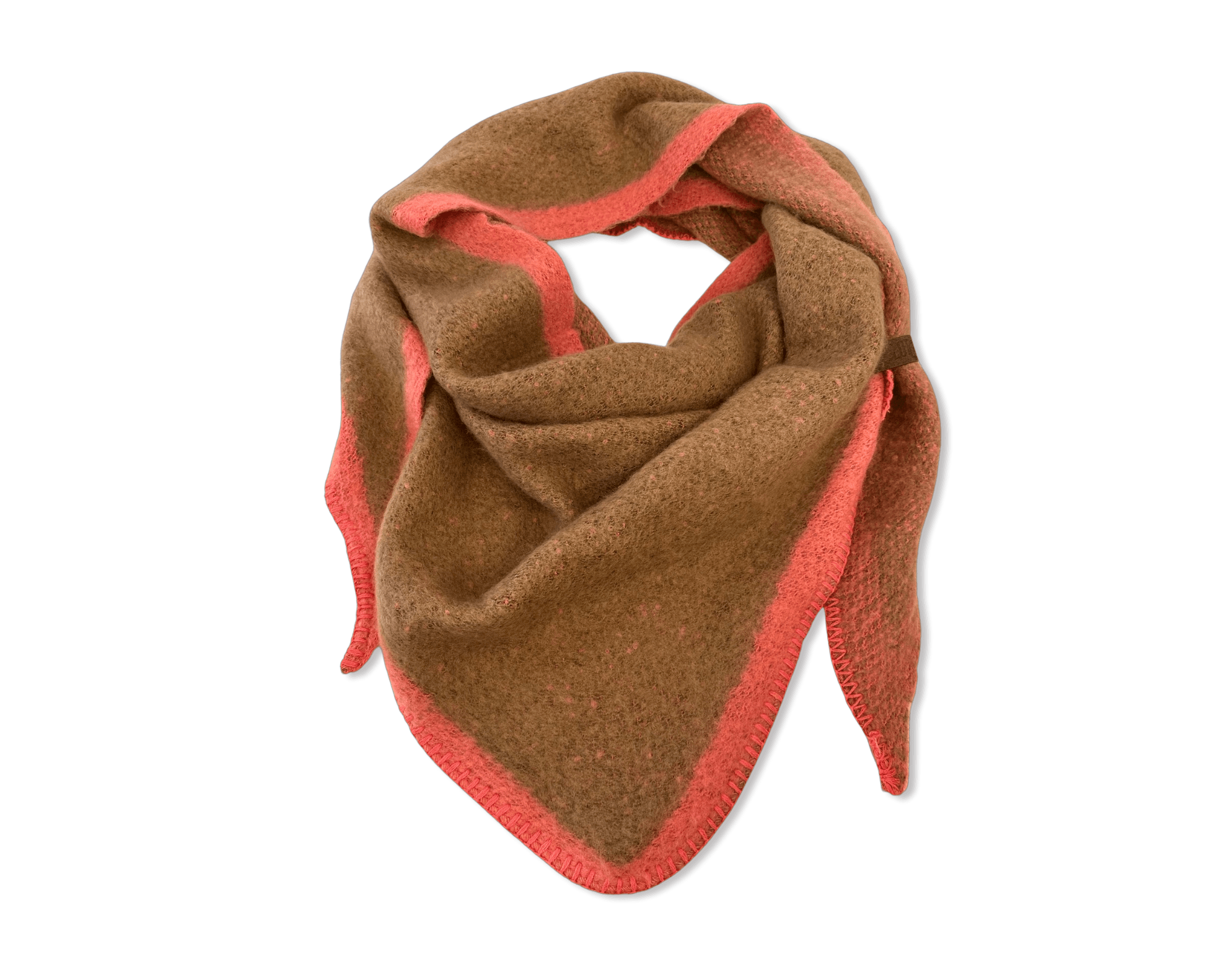 Schal | Dreieckstuch fuchsia & braun | 200 x 90cm - Roo's Gift Shop