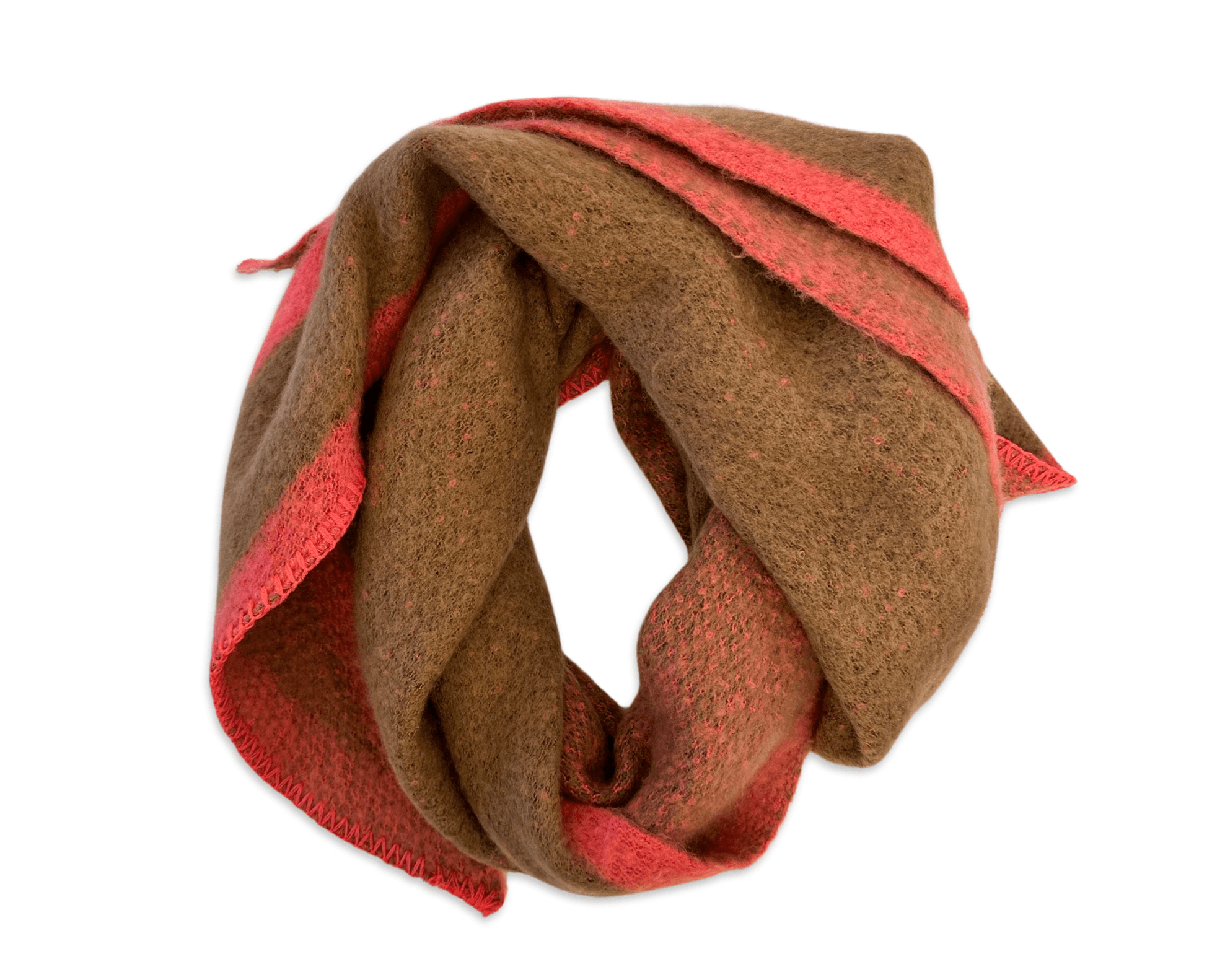 Schal | Dreieckstuch fuchsia & braun | 200 x 90cm - Roo's Gift Shop