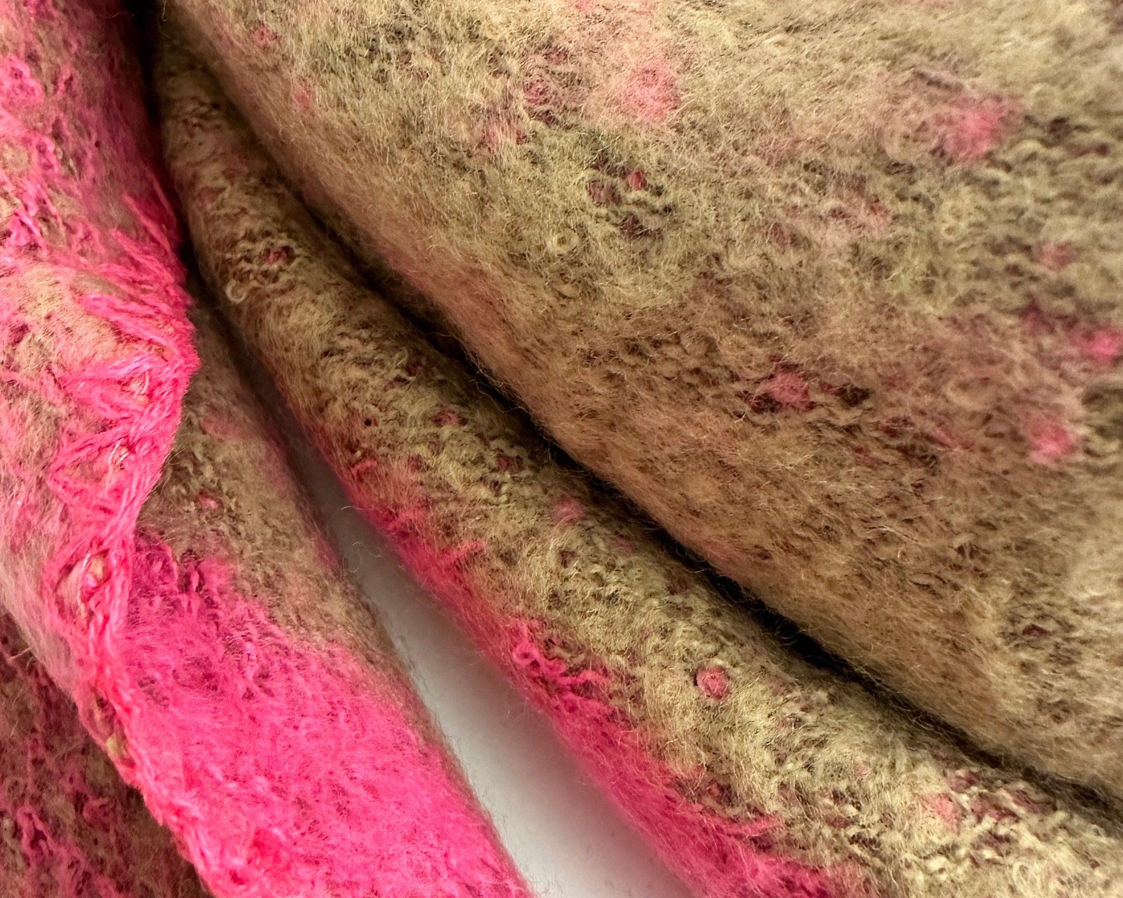 Schal | Dreieckstuch fuchsia & braun | 200 x 90cm - Roo's Gift Shop