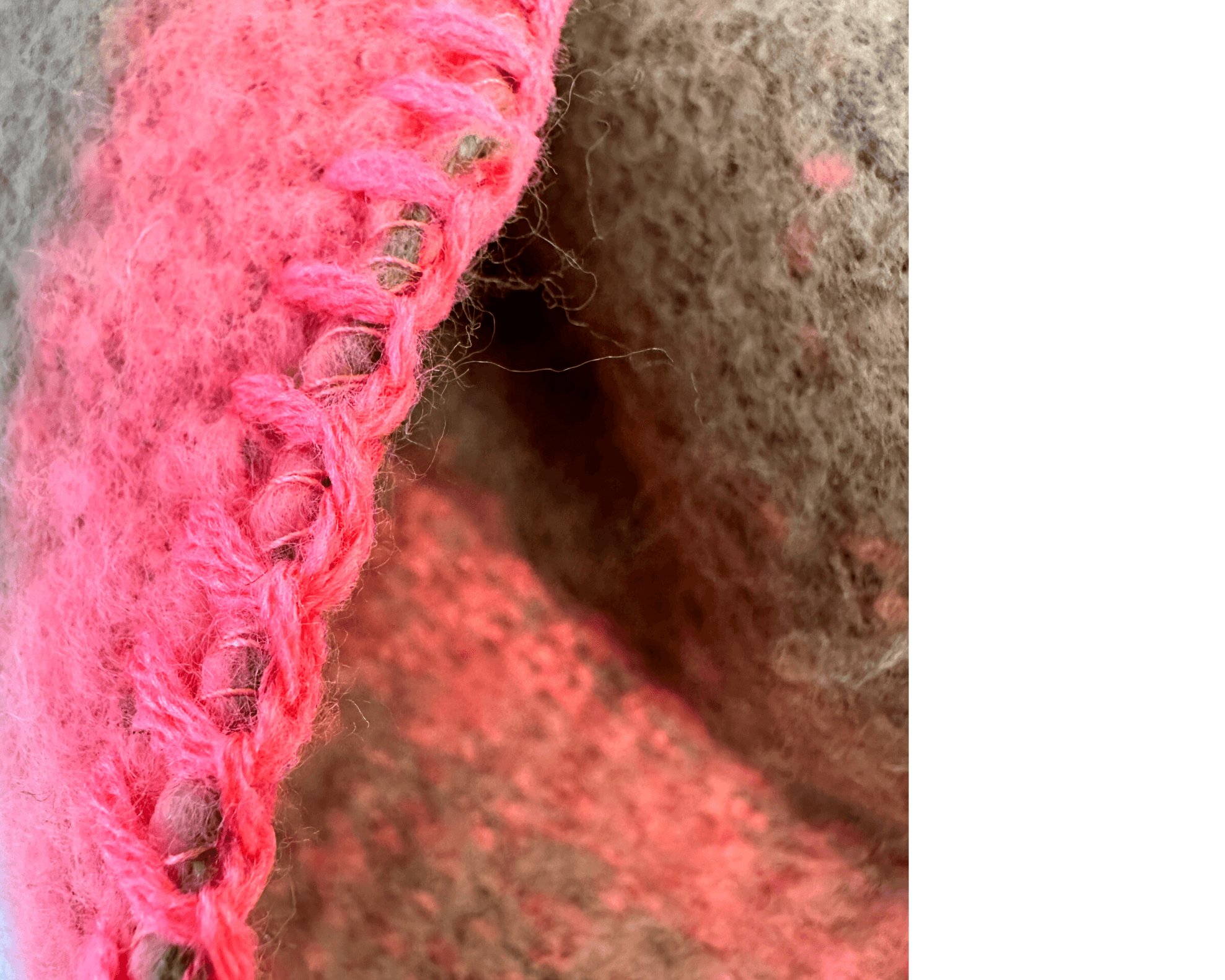 Schal | Dreieckstuch fuchsia & braun | 200 x 90cm - Roo's Gift Shop