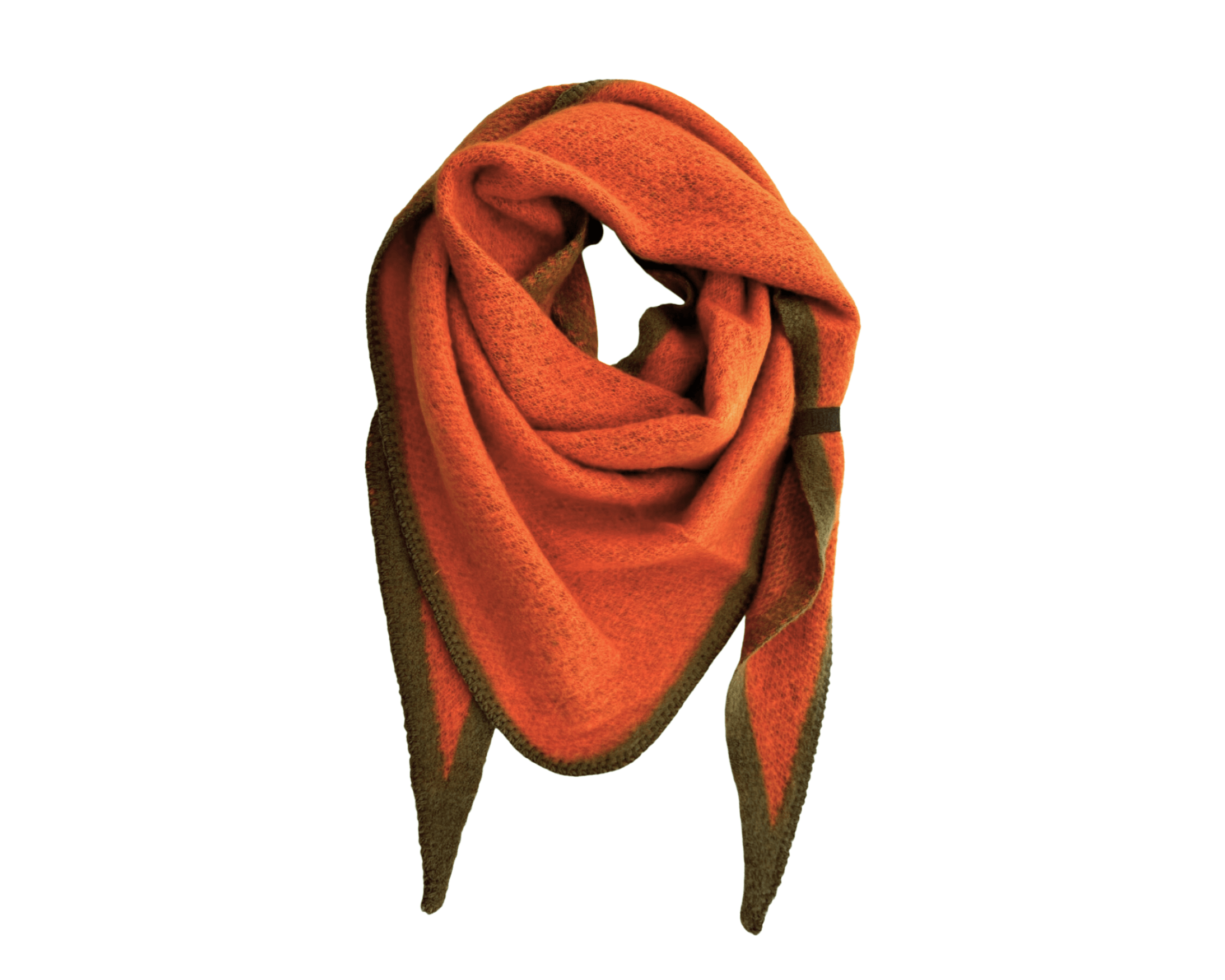 Schal | Dreieckstuch orange & braun | 200 x 90cm - Roo's Gift Shop