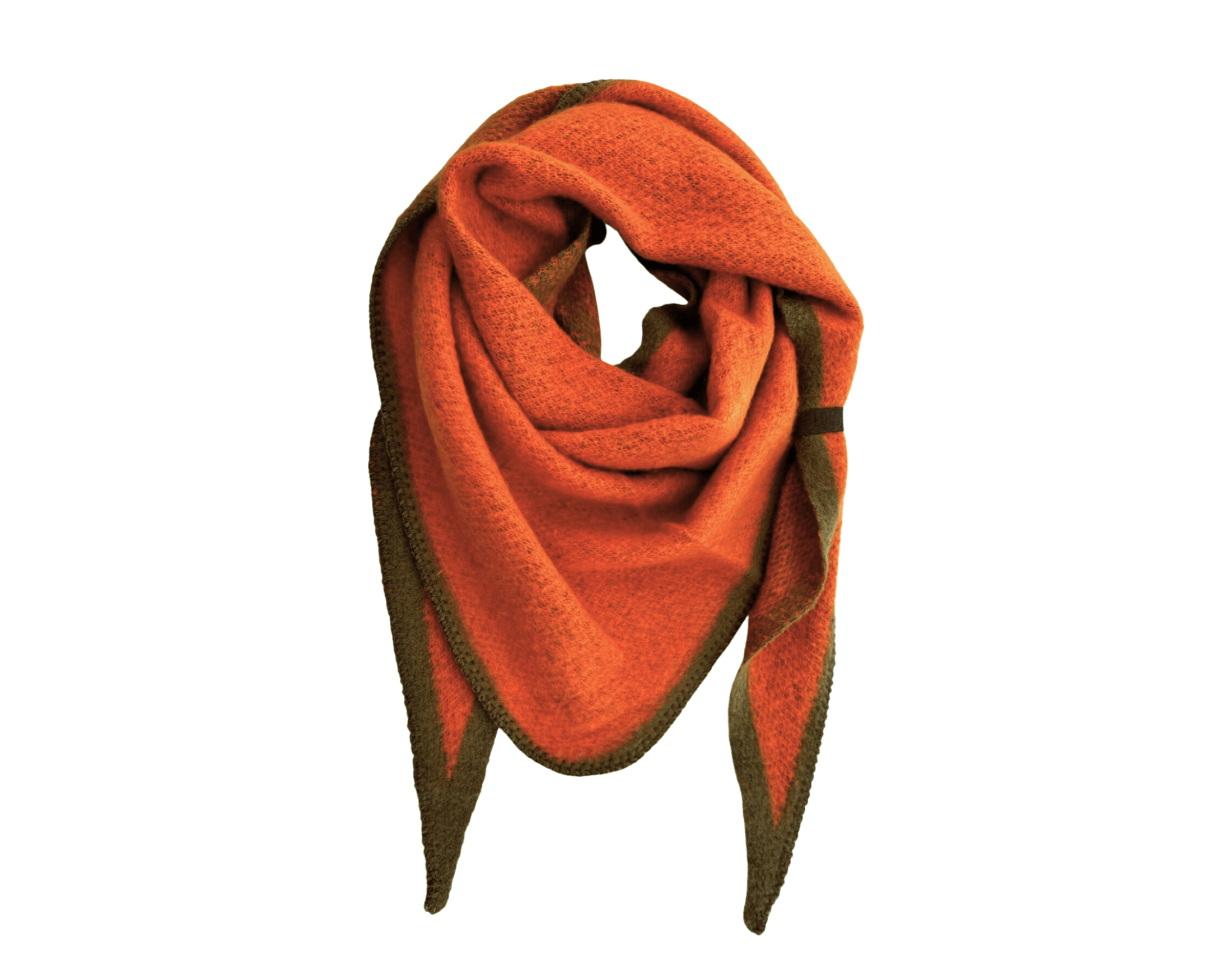 Schal | Dreieckstuch orange & braun | 200 x 90cm - Roo's Gift Shop
