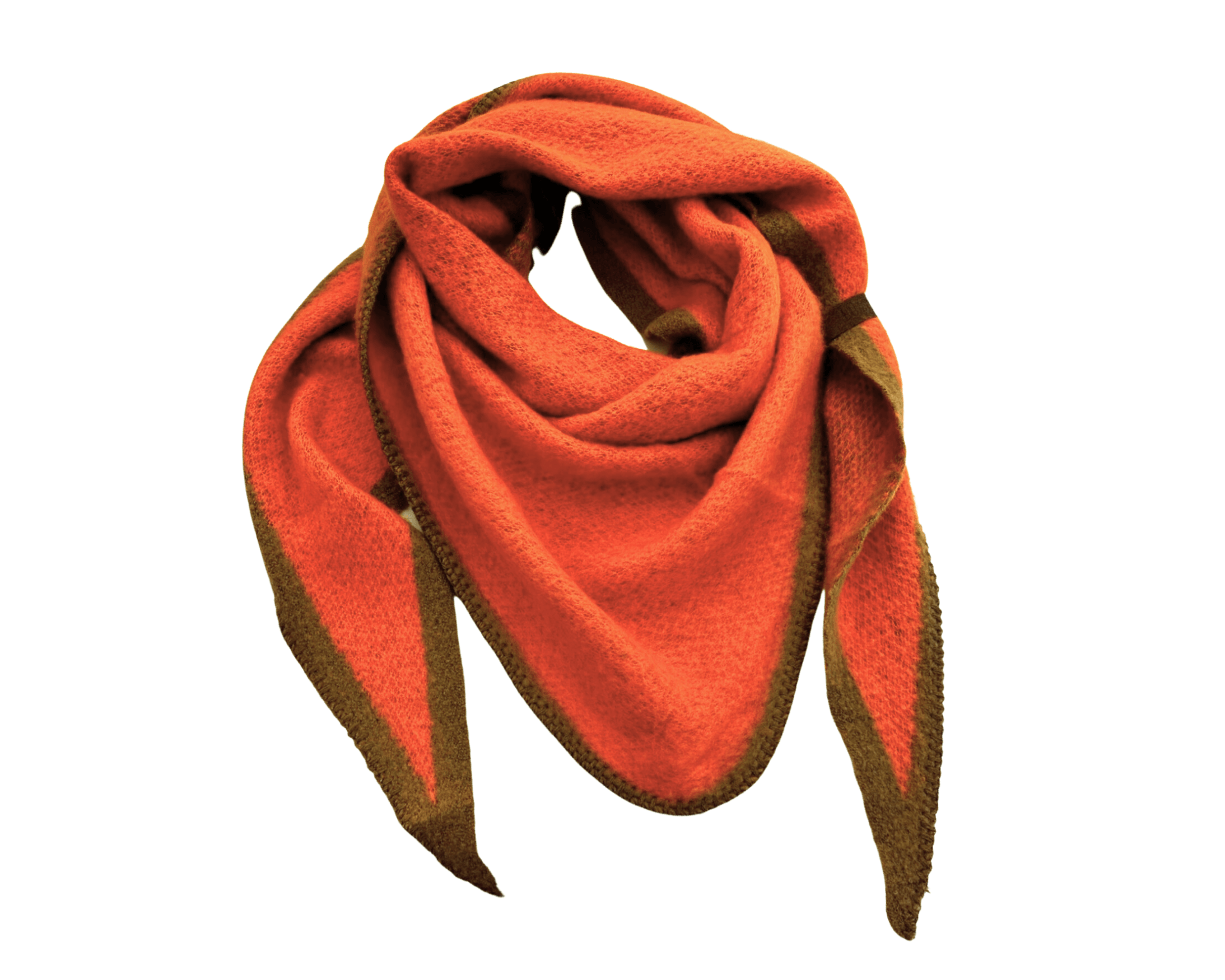 Schal | Dreieckstuch orange & braun | 200 x 90cm - Roo's Gift Shop