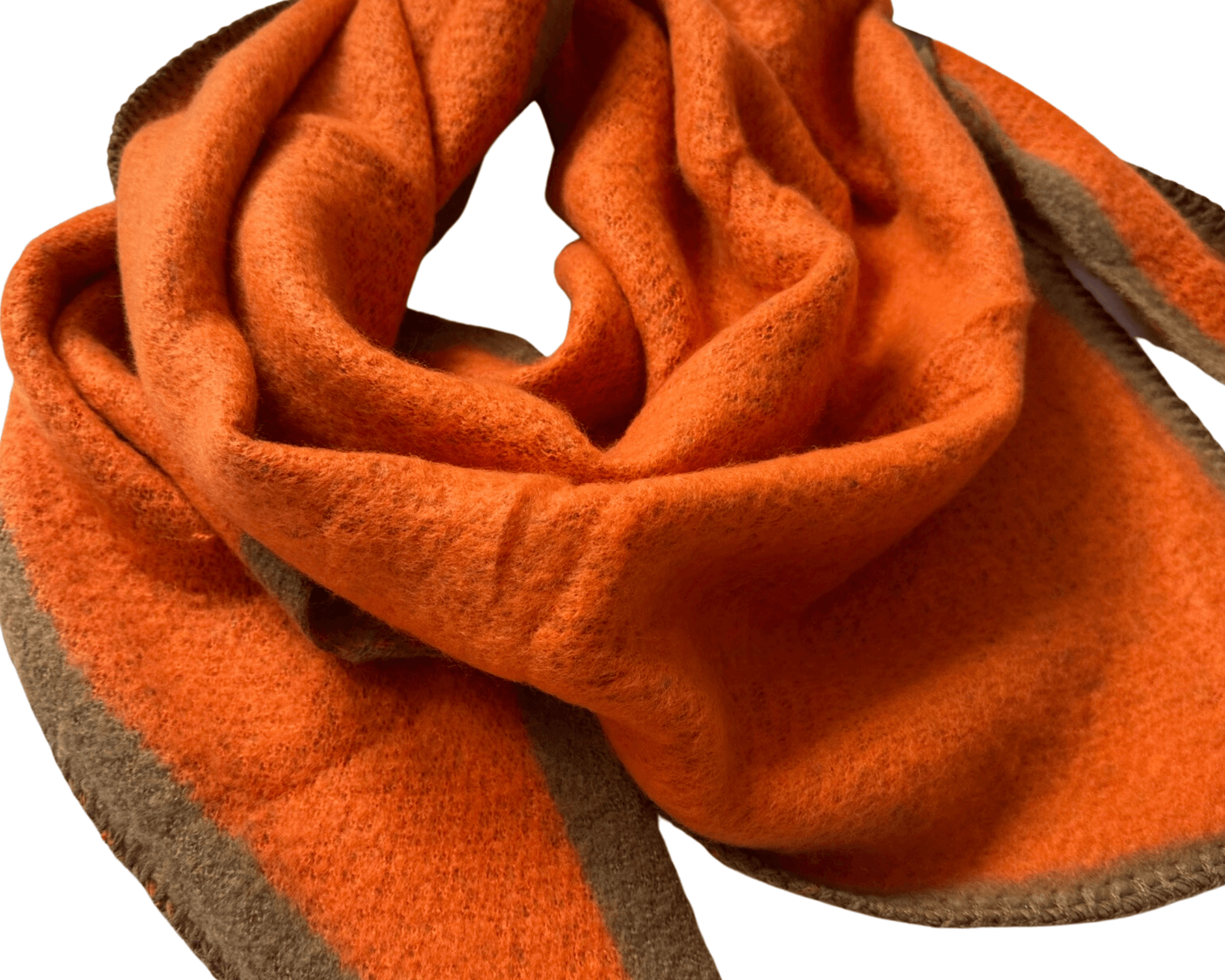 Schal | Dreieckstuch orange & braun | 200 x 90cm - Roo's Gift Shop