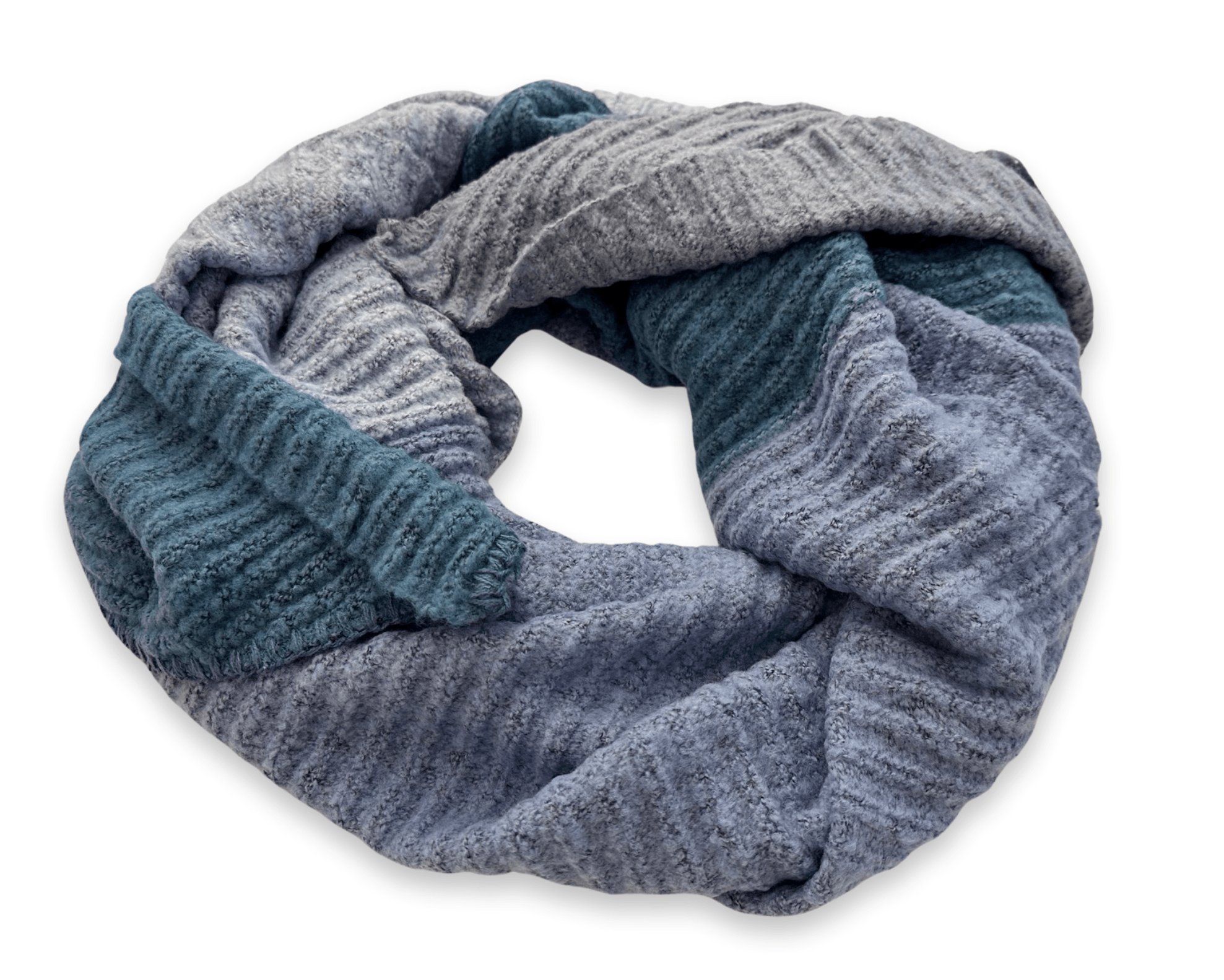 Schal | mehrfarbiger Strickschal | blau hellblau - Roo's Gift Shop