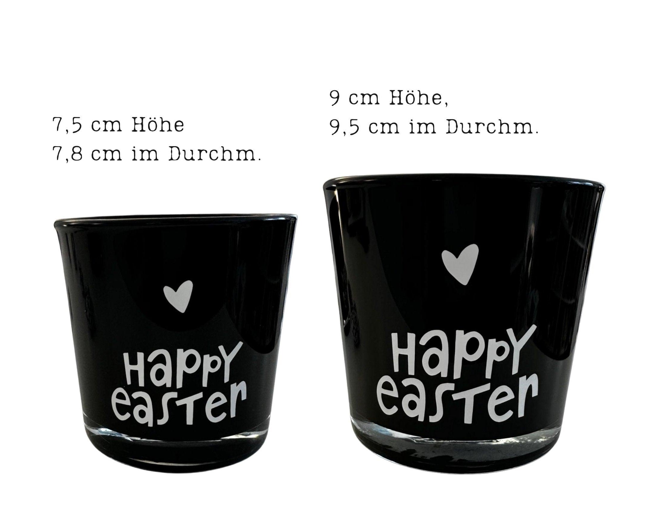 Schwarze Duftkerze im Glas | Happy Easter | Deko Geschenkidee | Mitbringsel Ostern - Roo's Gift Shop