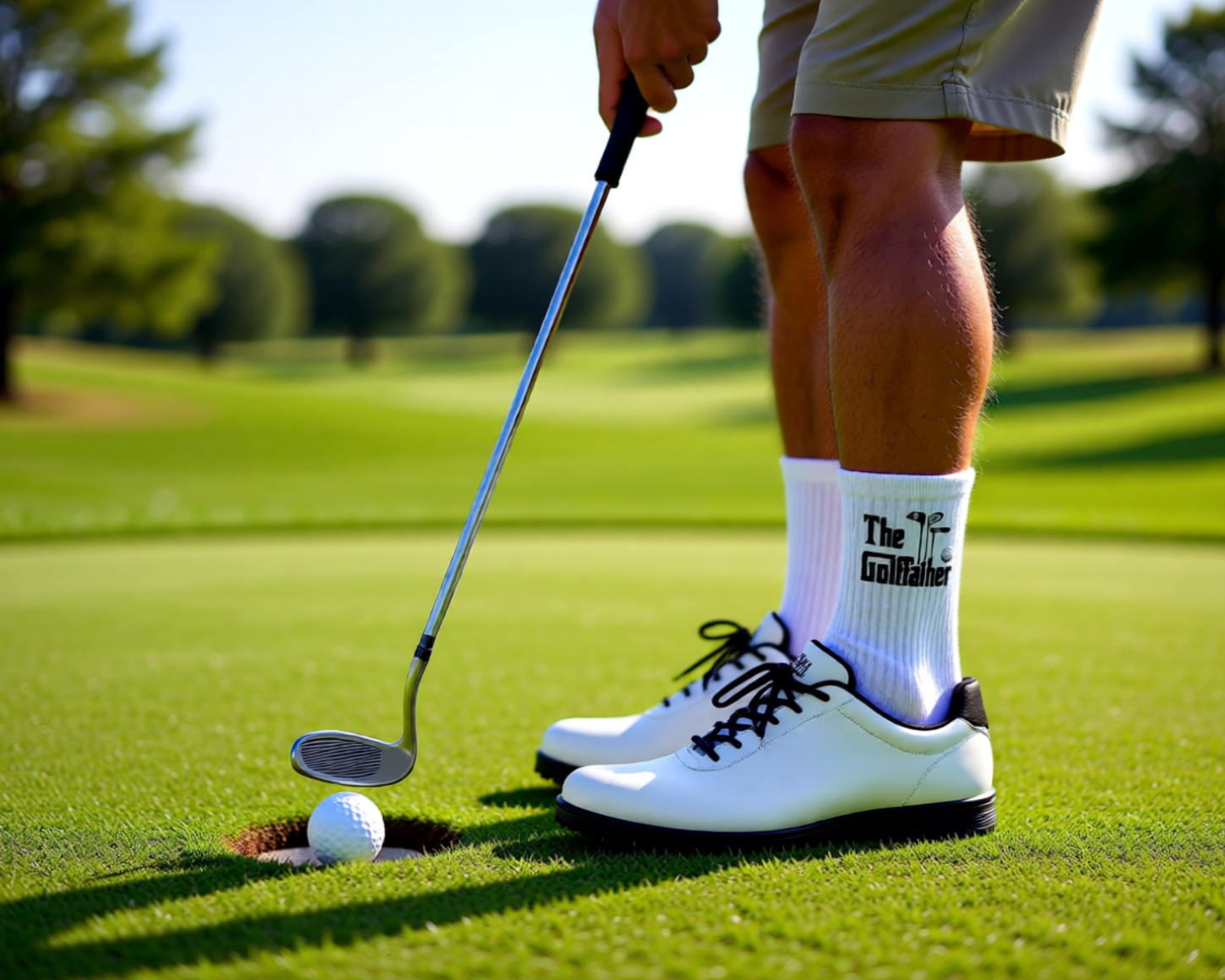 Socken für Golfer | Crew Socken "The Golffather" in schwarz oder weiß Printegy
