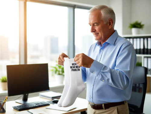 Socken für Rentner | Crew Socken "Nicht mehr mein Problem" in schwarz oder weiß Printegy