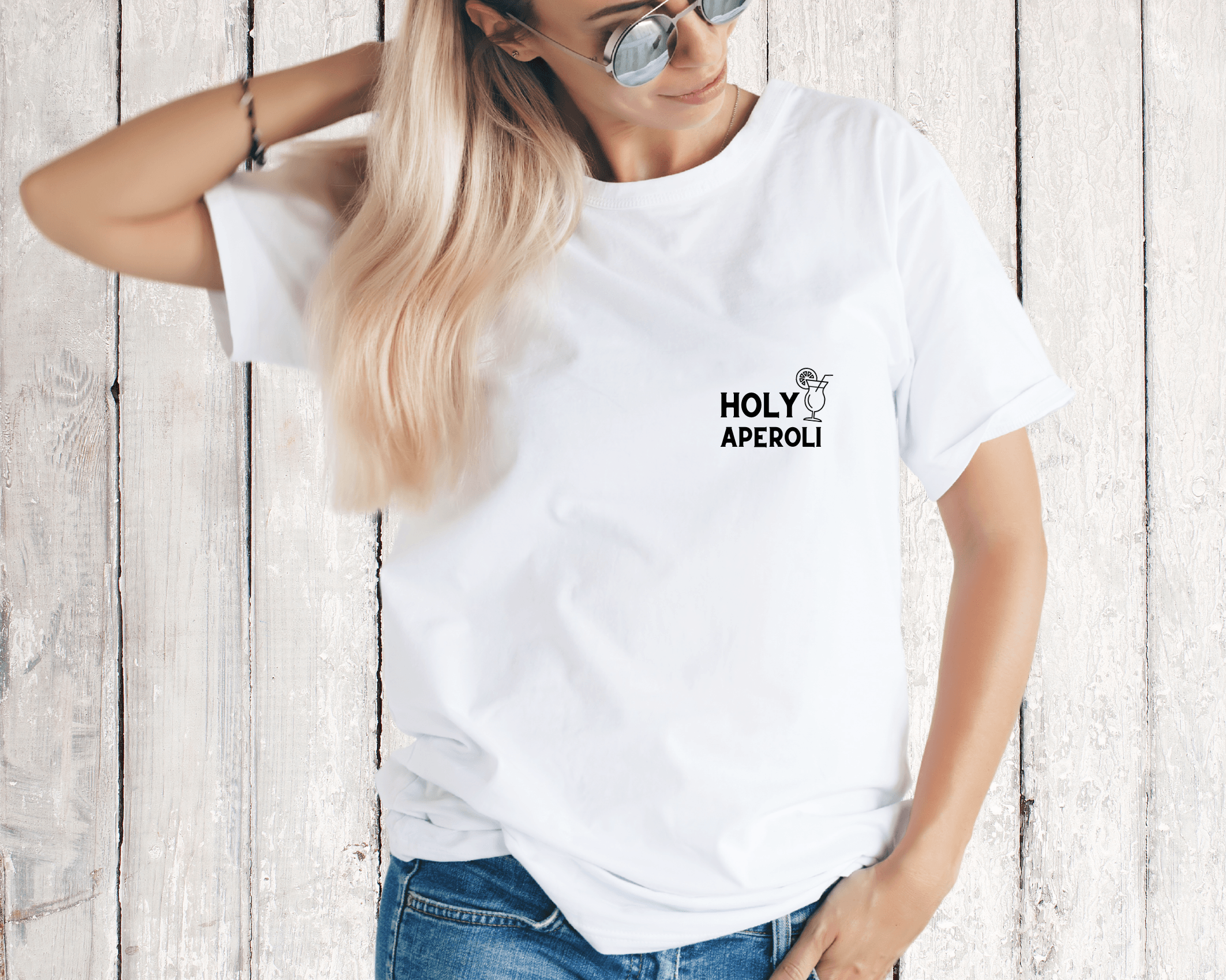 T-Shirt | Holy Aperoli | weiß, schwarz - Roo's Gift Shop