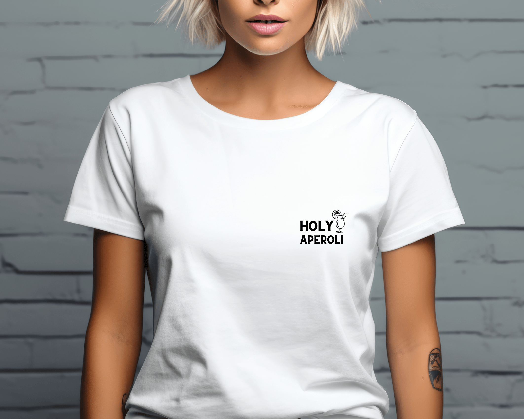 T-Shirt | Holy Aperoli | weiß, schwarz - Roo's Gift Shop