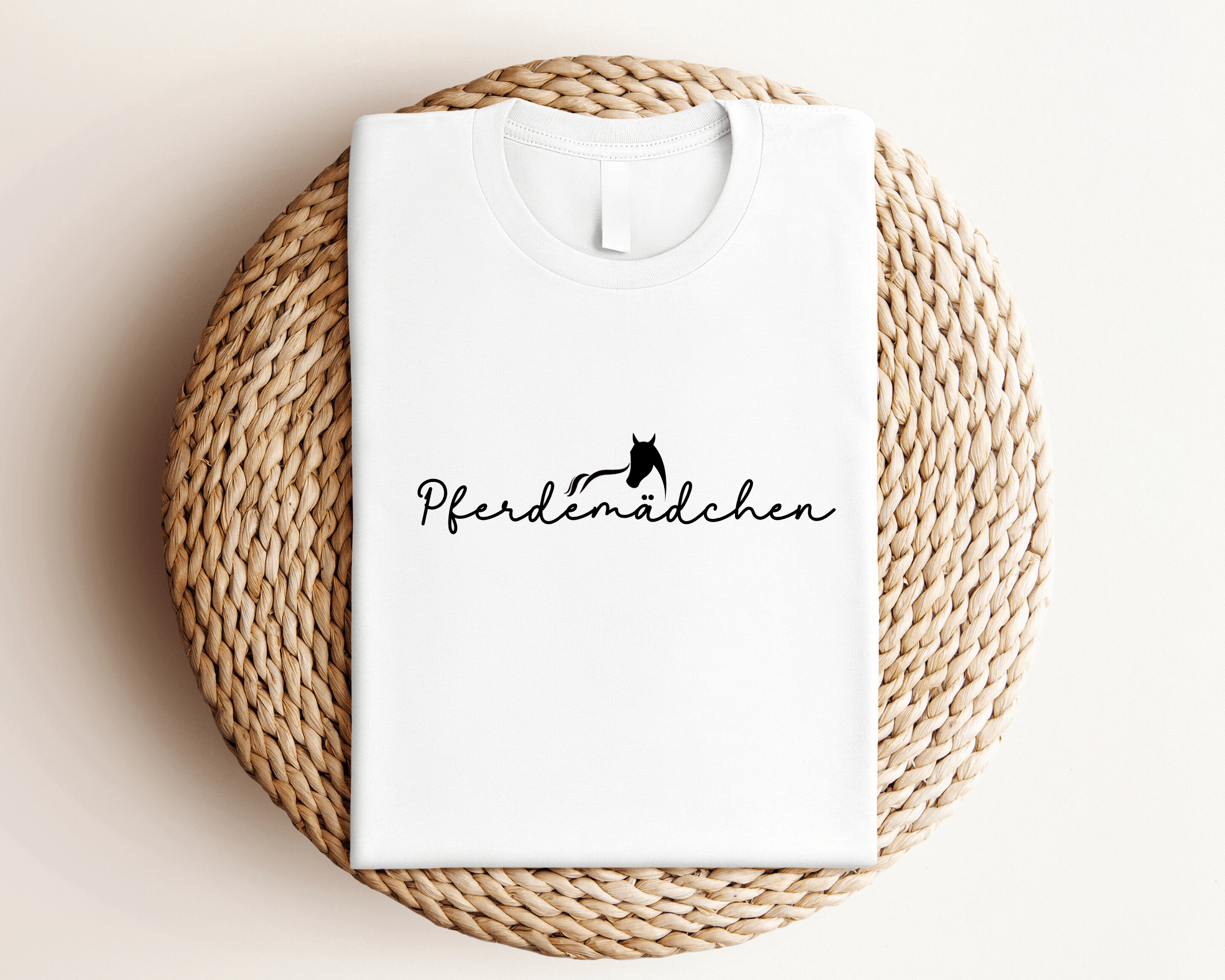 T-Shirt | Pferdemädchen | weiß, schwarz - Roo's Gift Shop