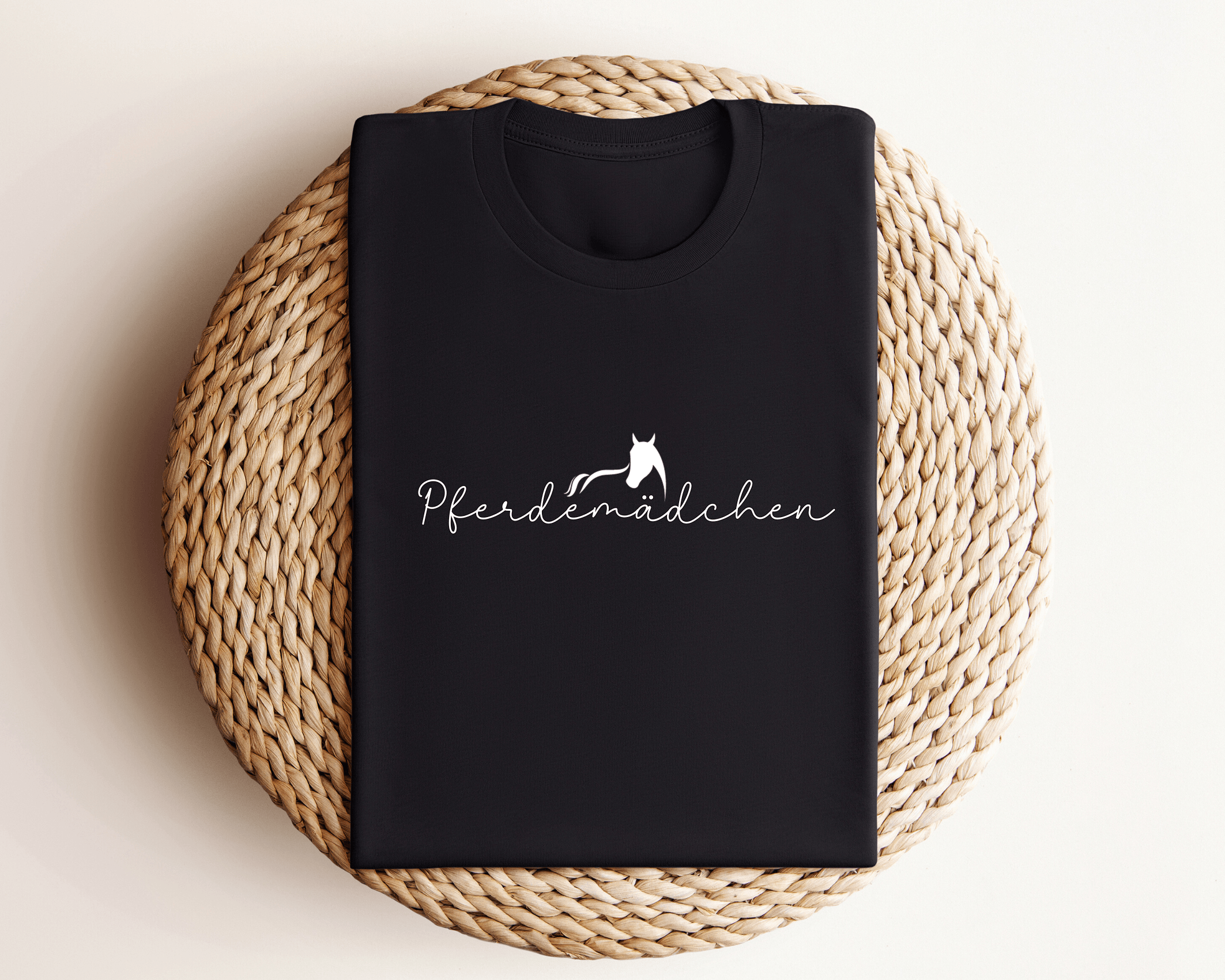 T-Shirt | Pferdemädchen | weiß, schwarz - Roo's Gift Shop