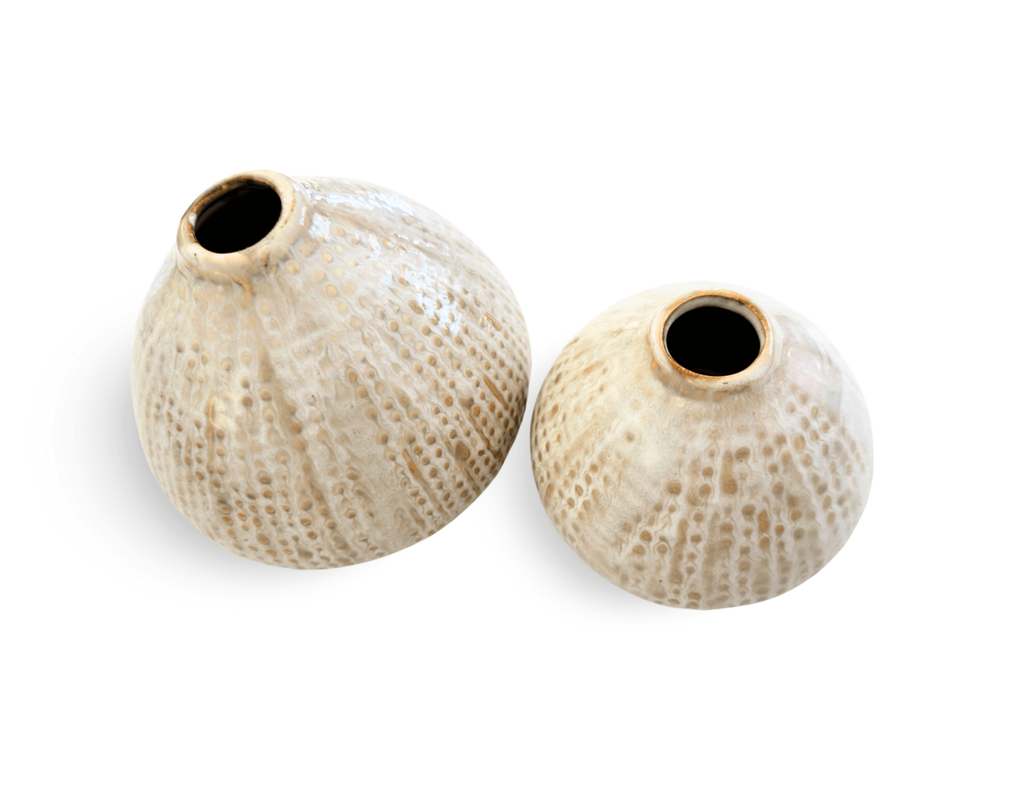 Vase Boho | Steingut lasiert beige | zwei Größen | natur - Roo's Gift Shop