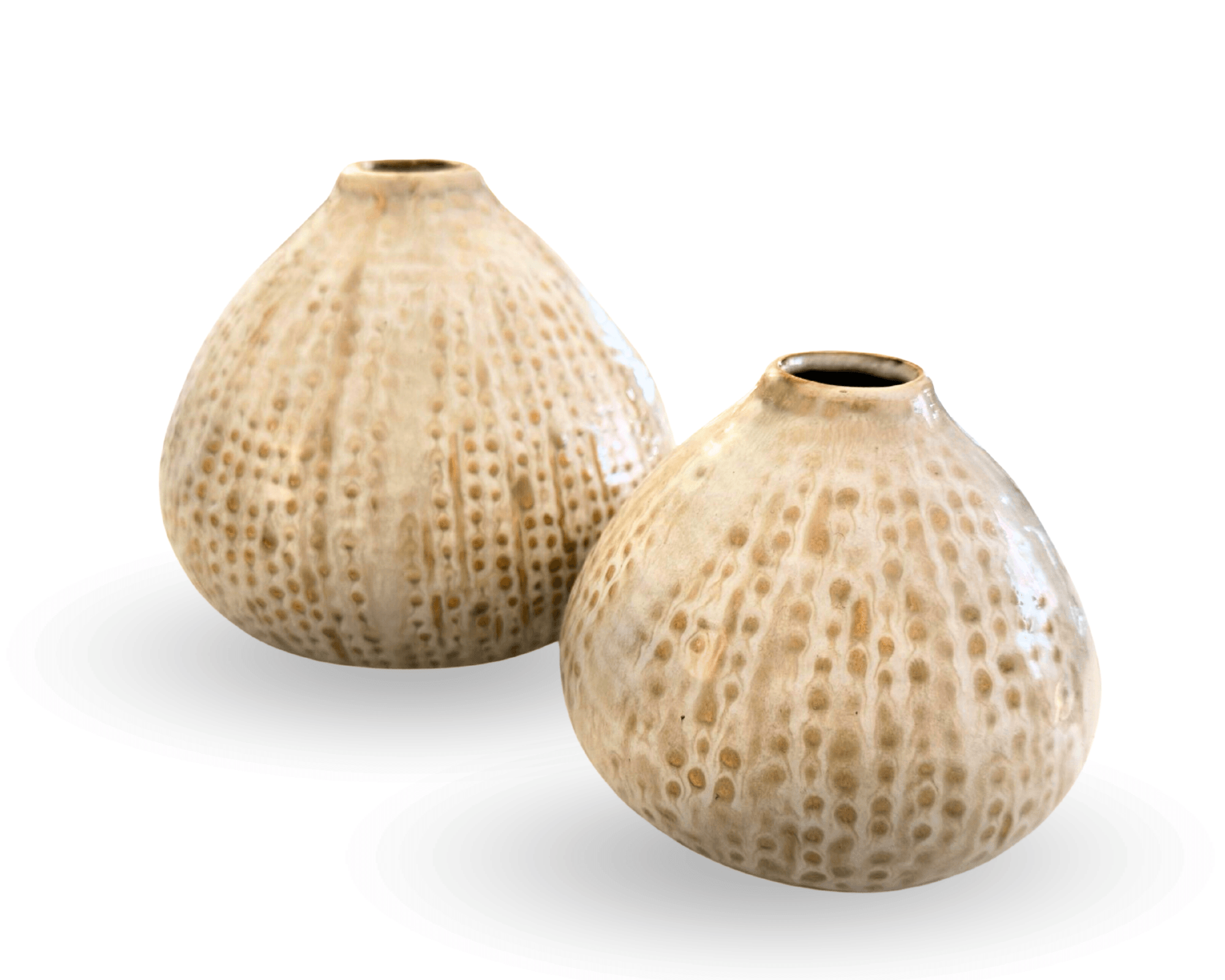 Vase Boho | Steingut lasiert beige | zwei Größen | natur - Roo's Gift Shop