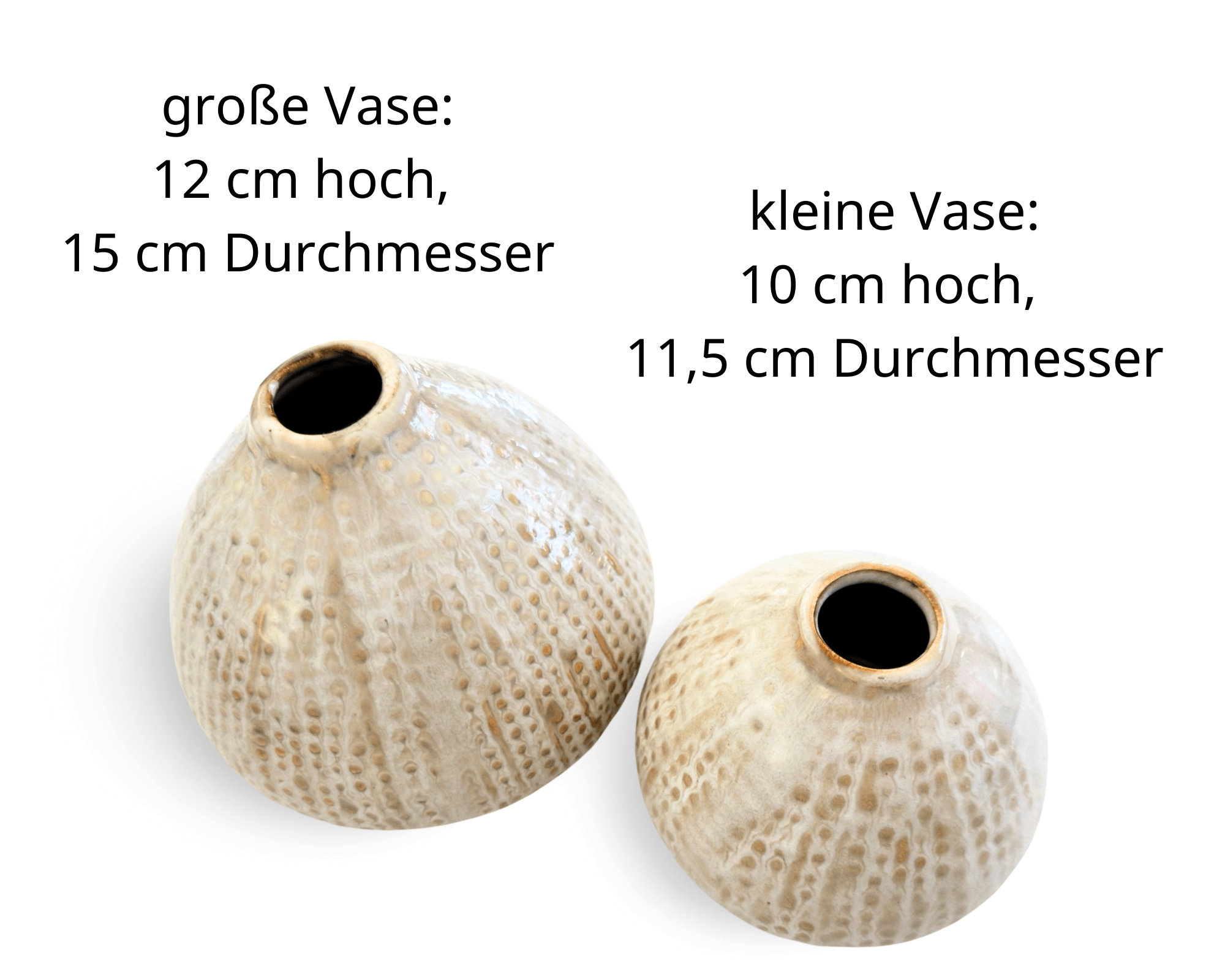Vase Boho | Steingut lasiert beige | zwei Größen | natur - Roo's Gift Shop