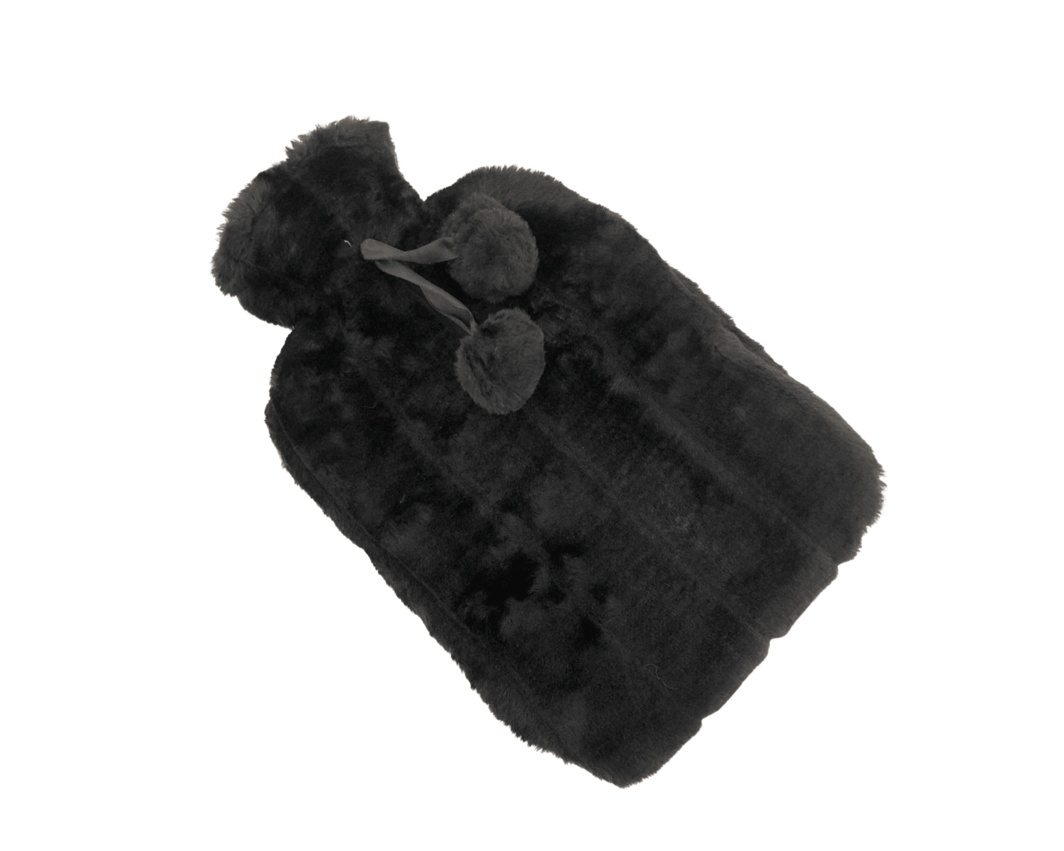 Wärmflasche | Kunstfell | schwarz - Roo's Gift Shop